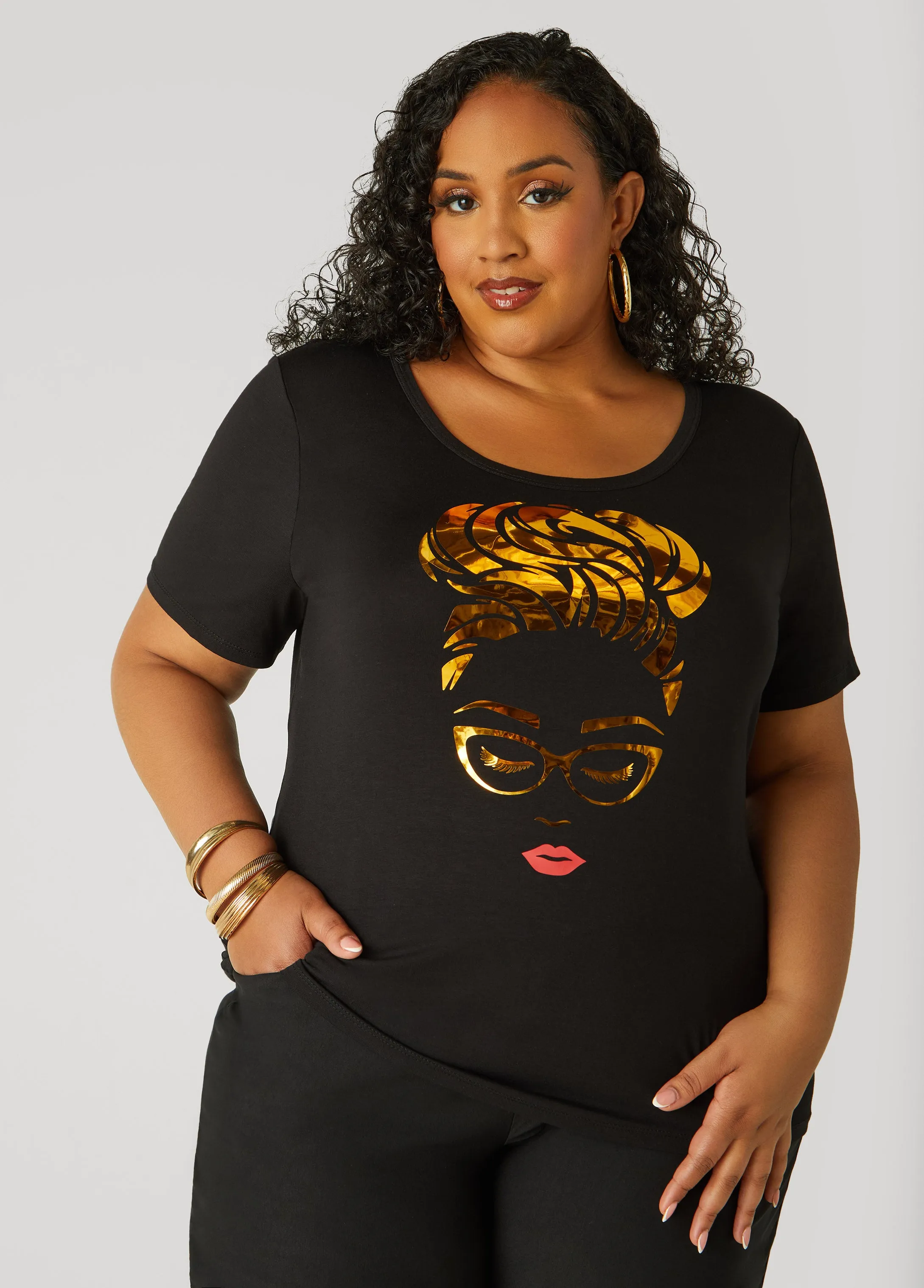 Metallic Graphic Tee sold by Ashley Stewart