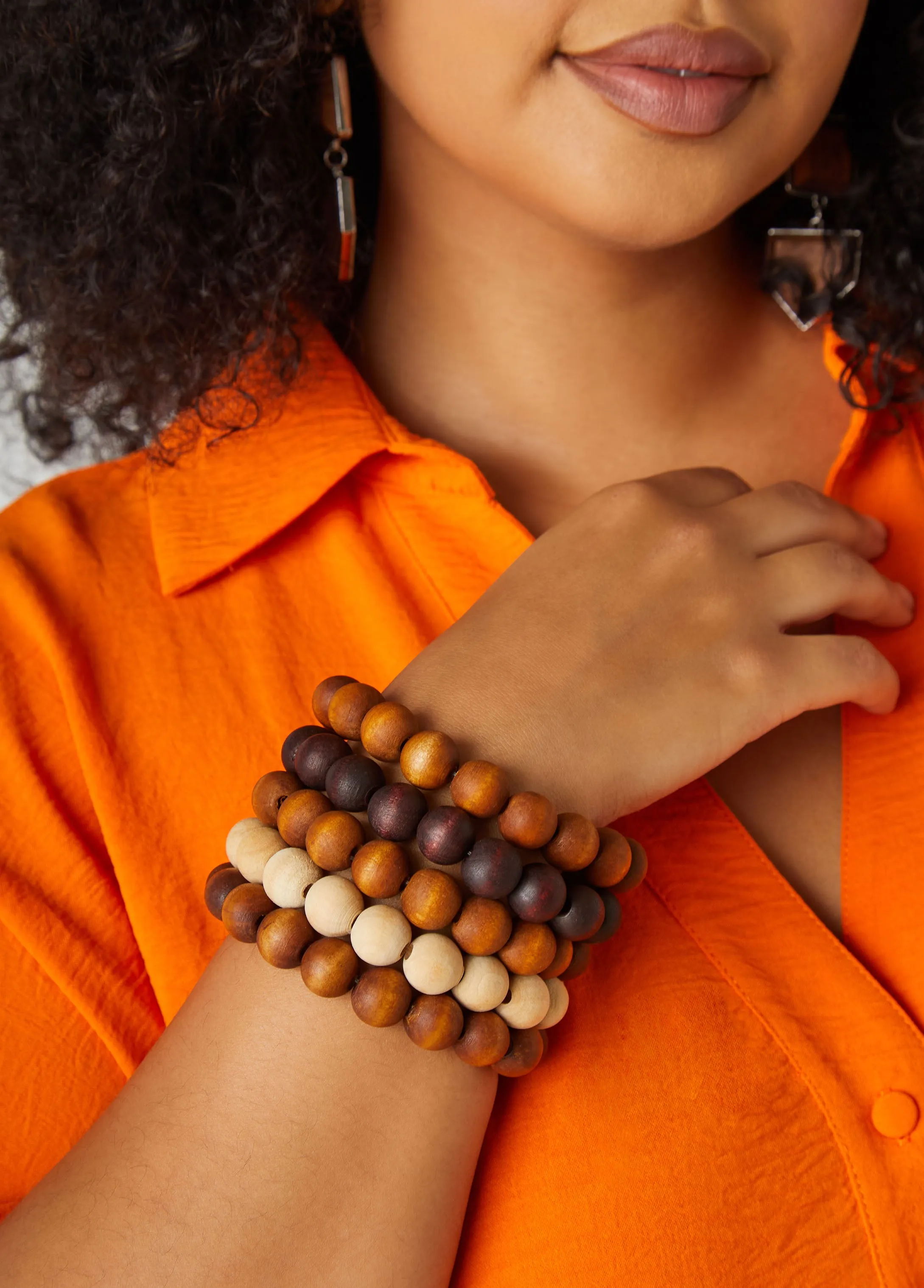 Wood Bead Bracelets Set sold by Ashley Stewart