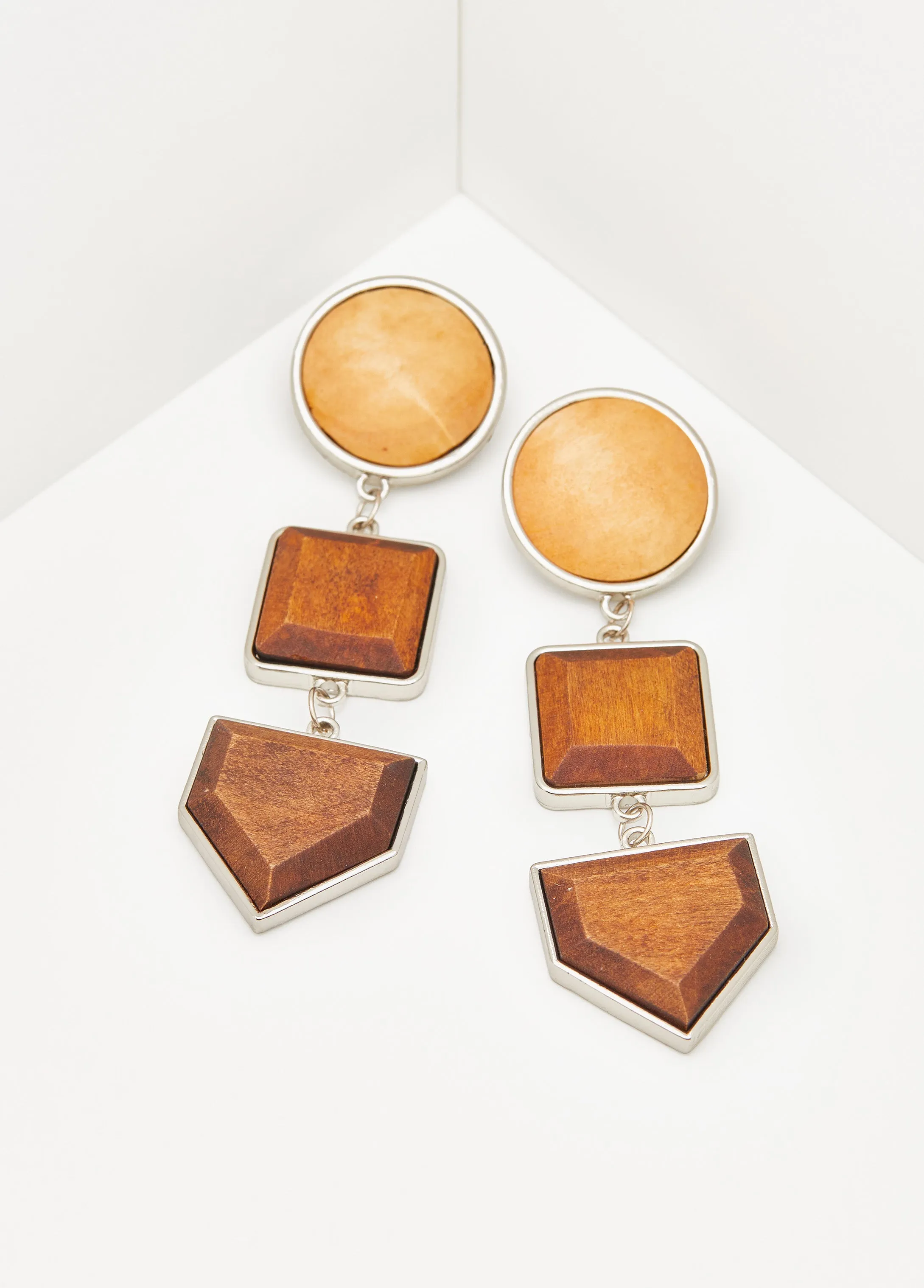 Two Tone Wood Earrings sold by Ashley Stewart product image thumbnail 2