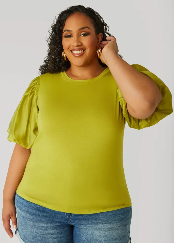 Cotton Paneled Jersey Top sold by Ashley Stewart