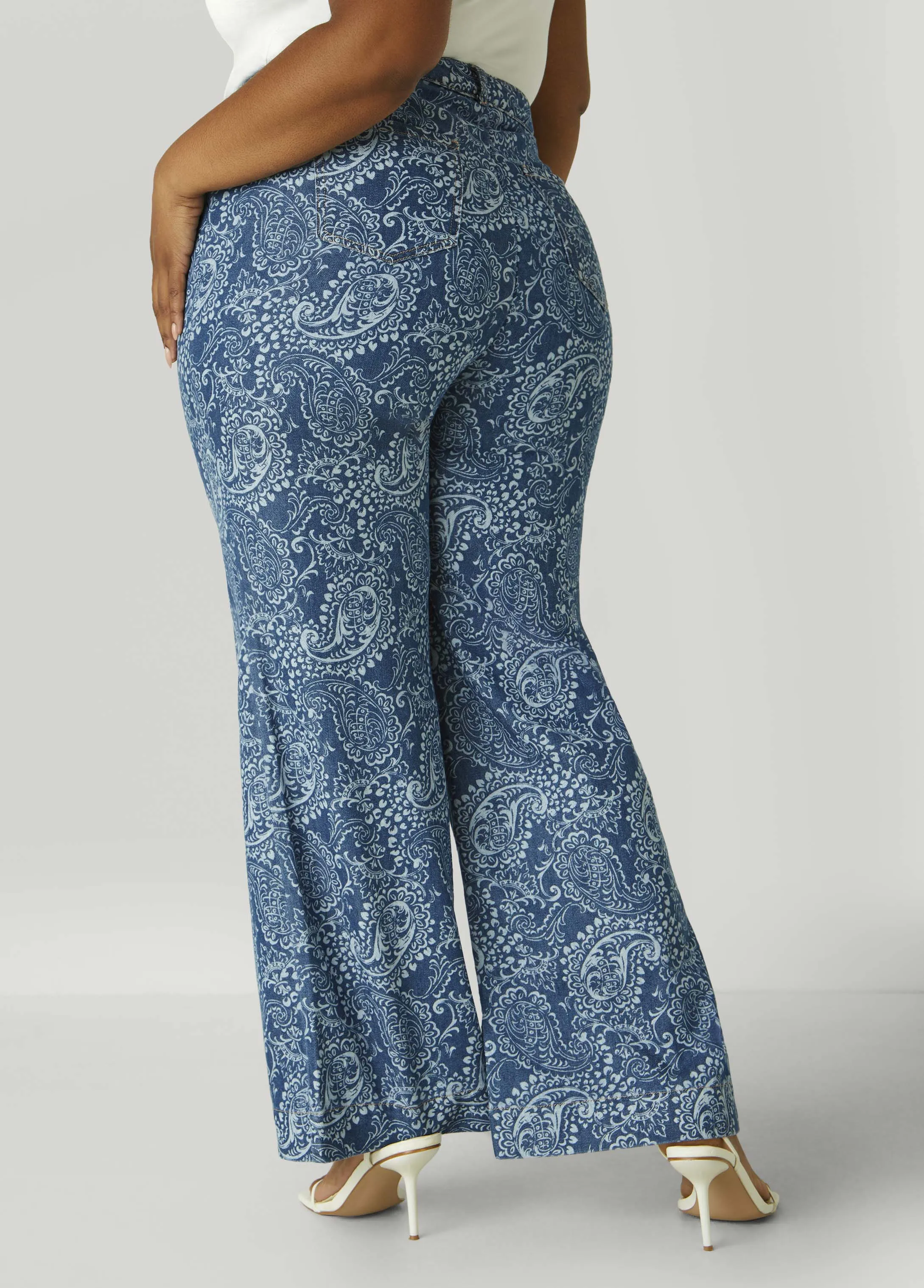 Paisley Print Straight Leg Jeans sold by Ashley Stewart product image thumbnail 2