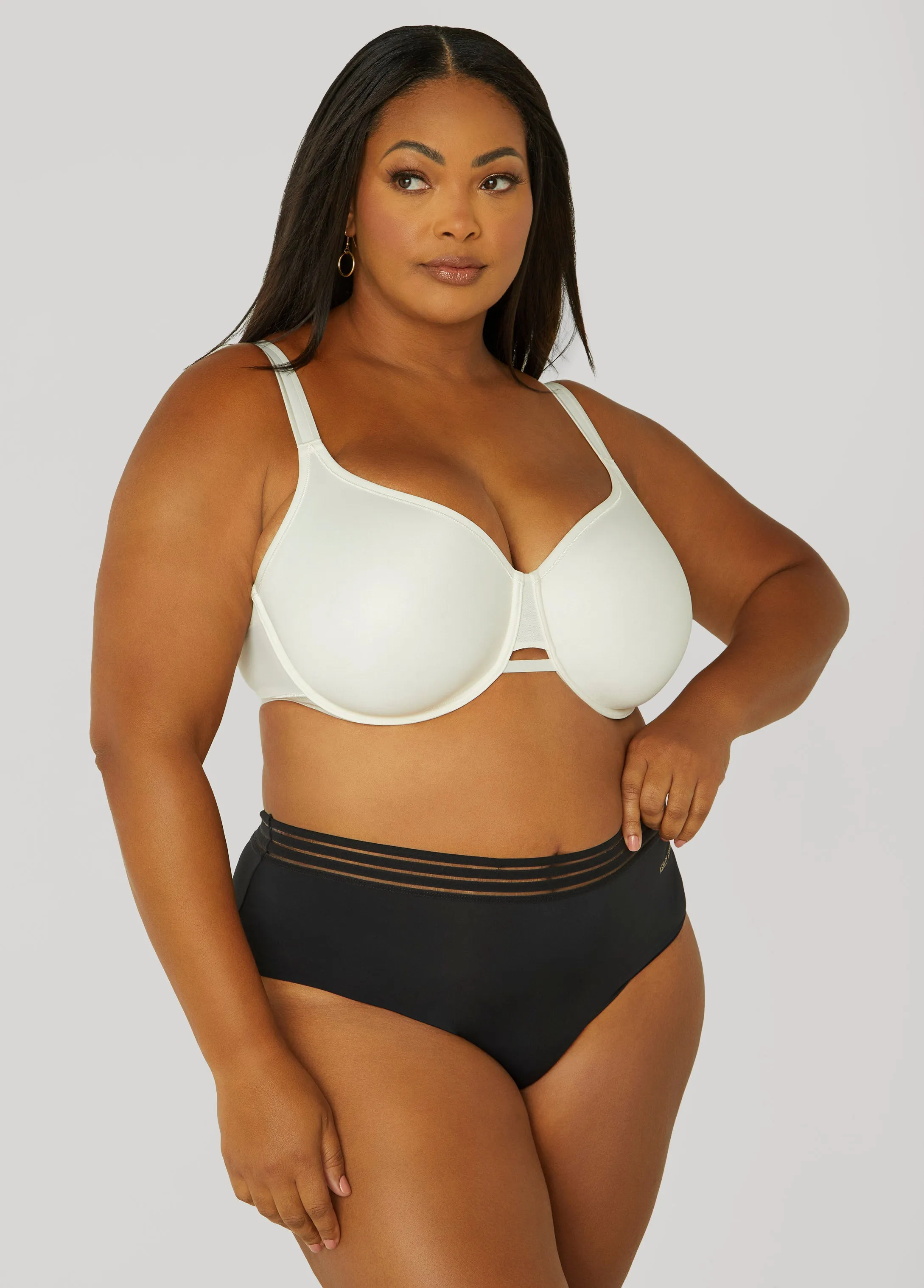 Satin Underwire Minimizer Bra sold by Ashley Stewart product image thumbnail 3