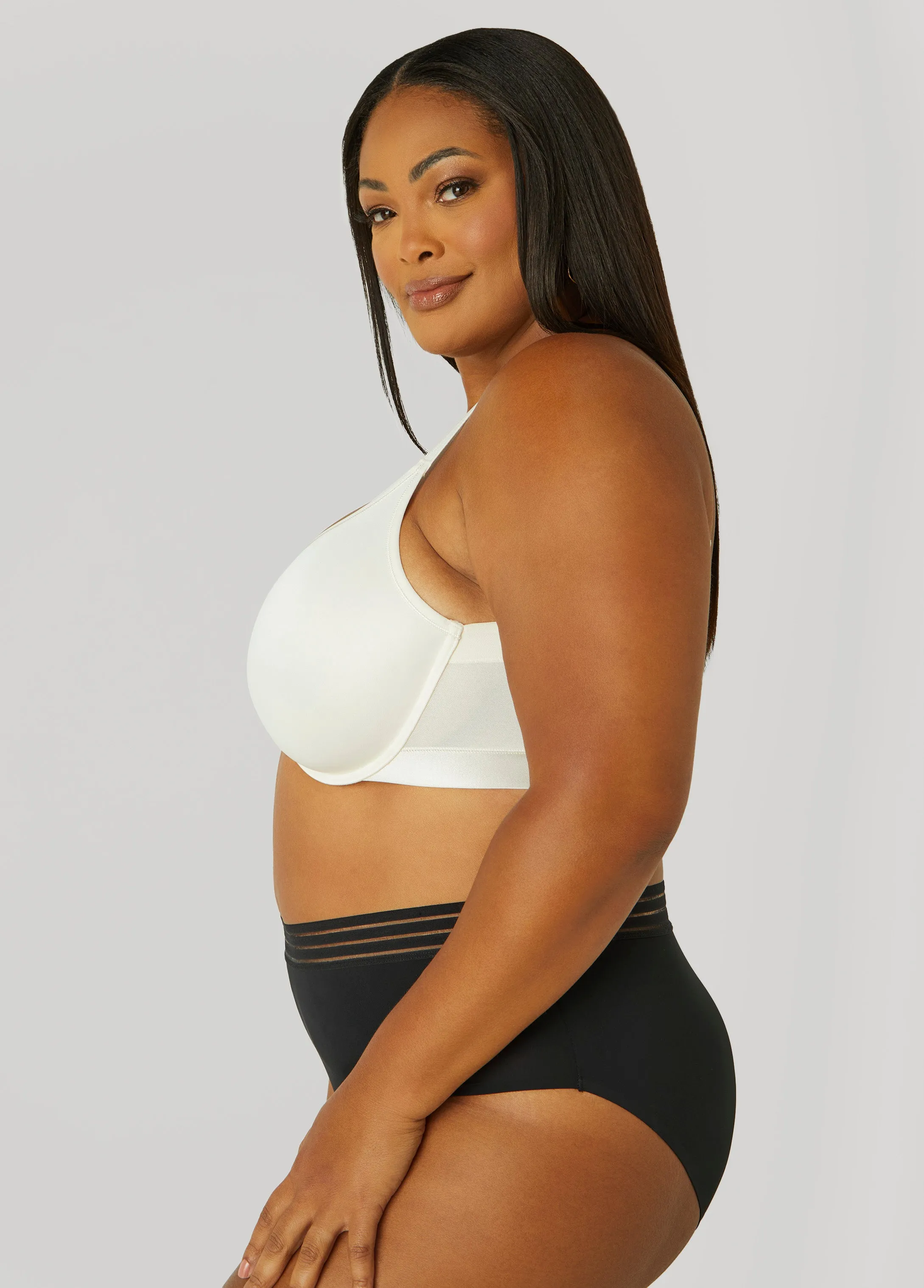 Satin Underwire Minimizer Bra sold by Ashley Stewart product image thumbnail 4