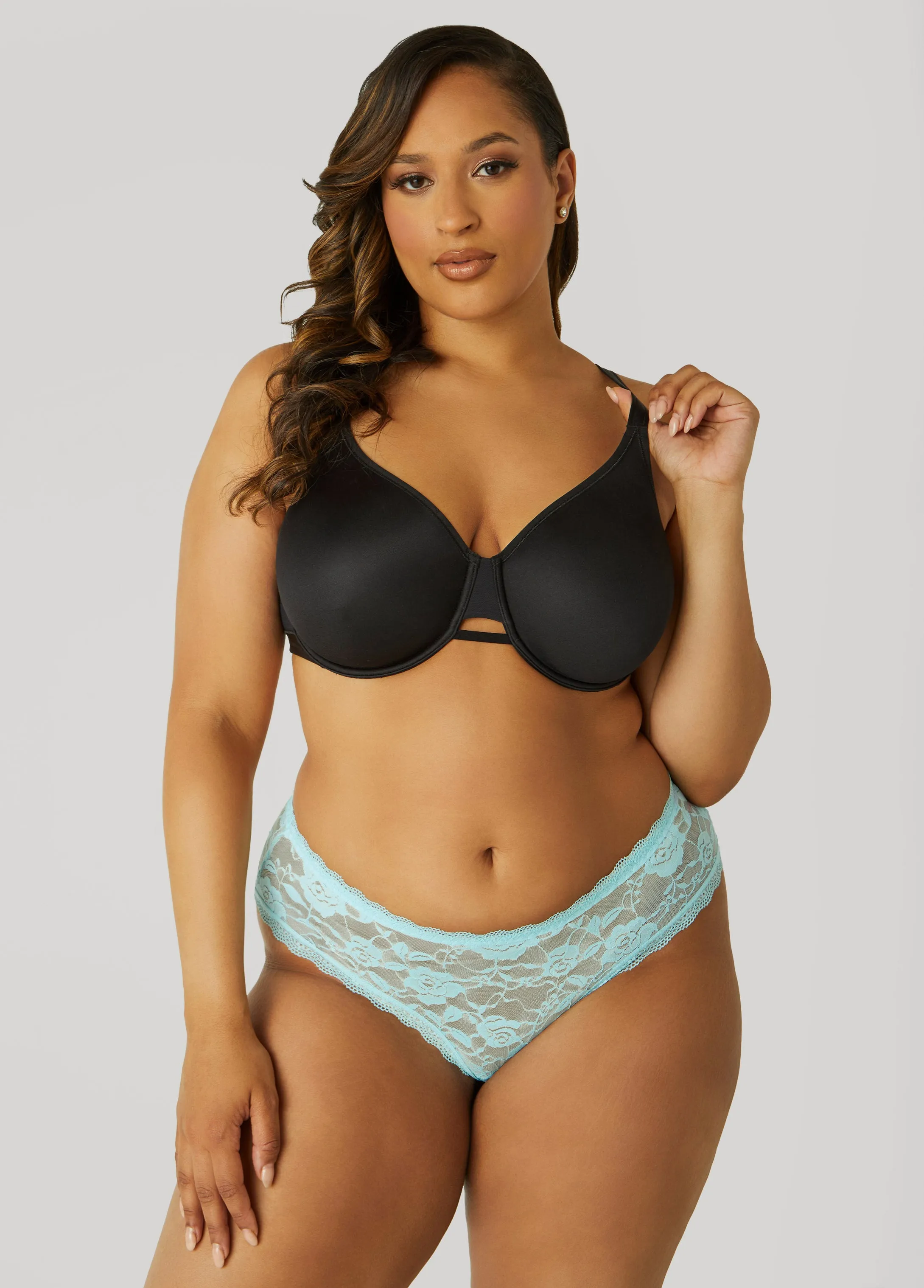Underwire Satin Minimizer Bra sold by Ashley Stewart product image thumbnail 4