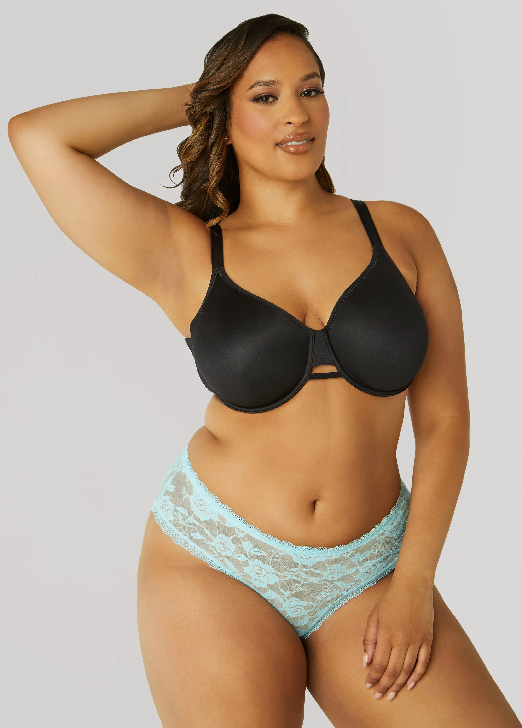 Underwire Satin Minimizer Bra sold by Ashley Stewart product image thumbnail 3