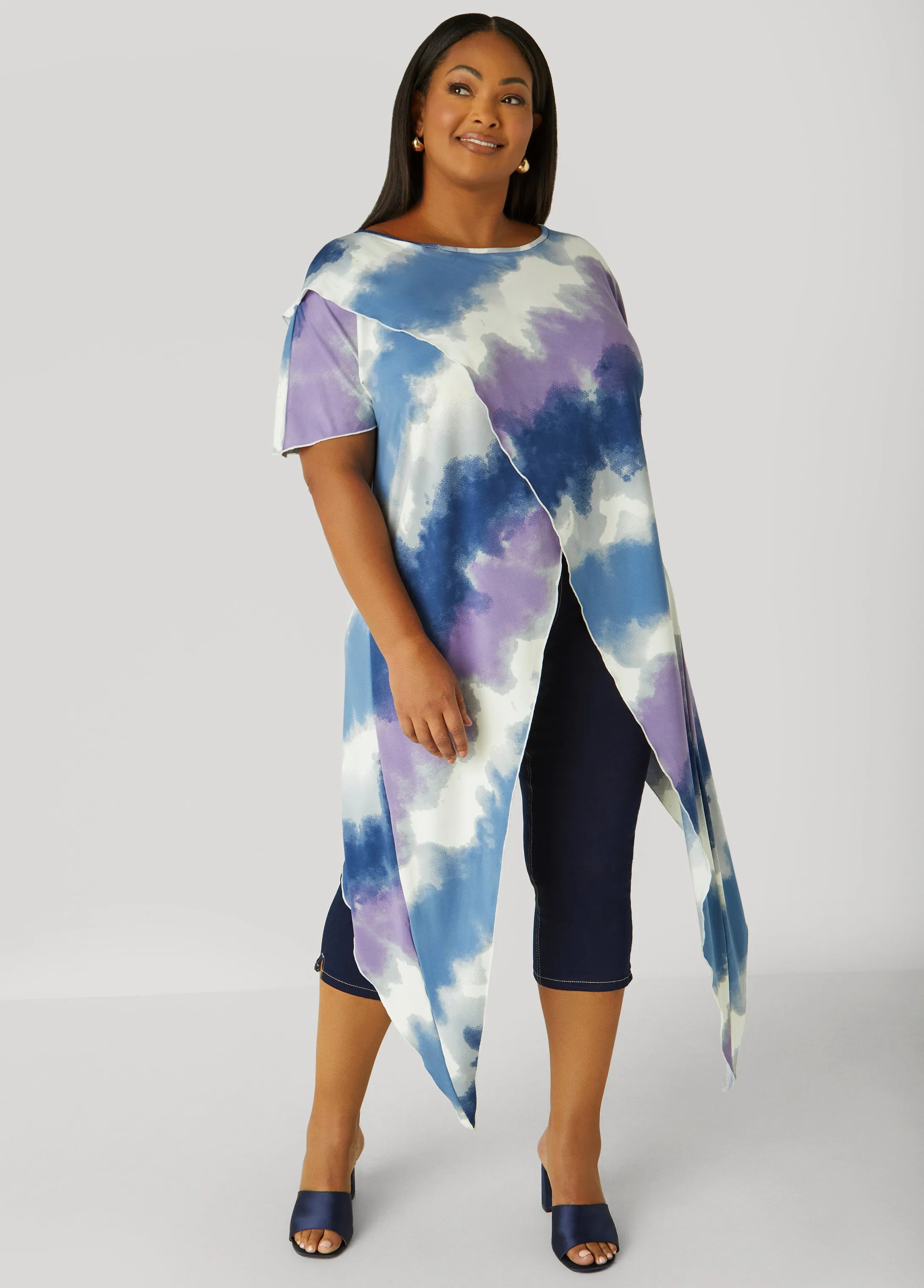 Tie Dyed Crisscross Top sold by Ashley Stewart product image thumbnail 3