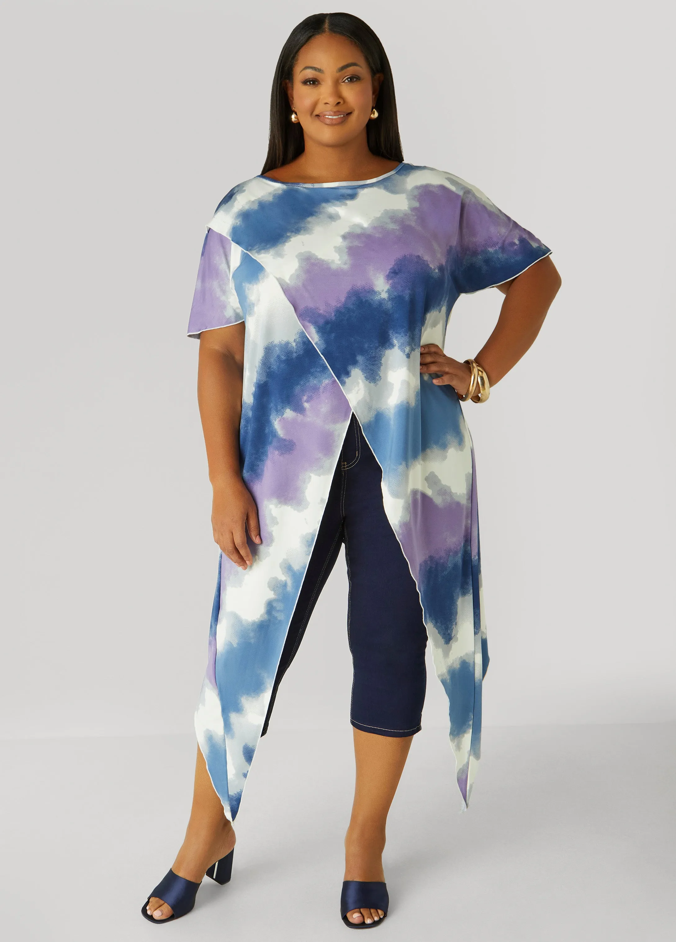 Tie Dyed Crisscross Top sold by Ashley Stewart