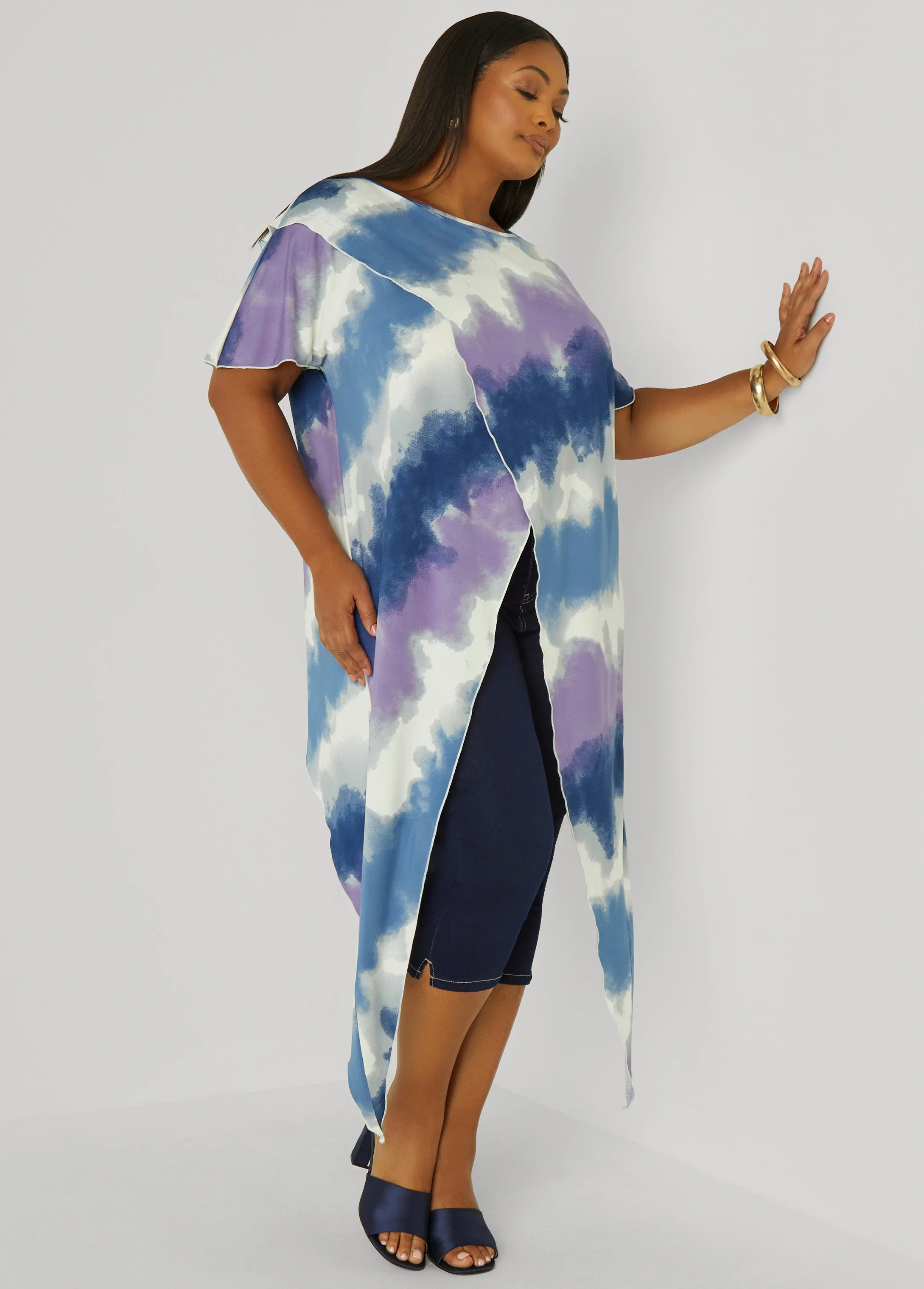 Tie Dyed Crisscross Top sold by Ashley Stewart product image thumbnail 4