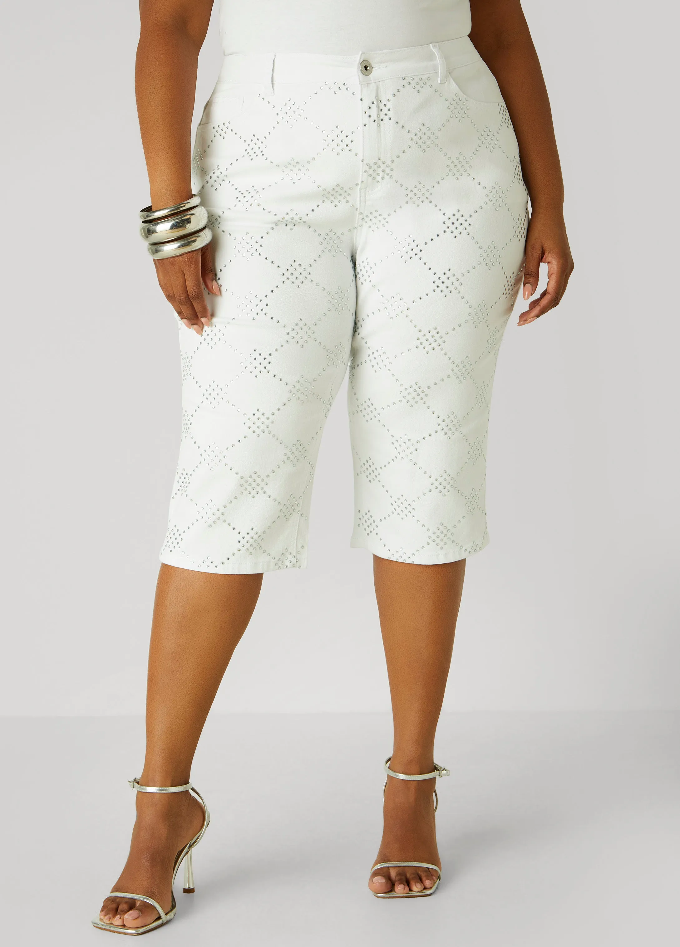 Crystal Denim Capris sold by Ashley Stewart product image thumbnail 3