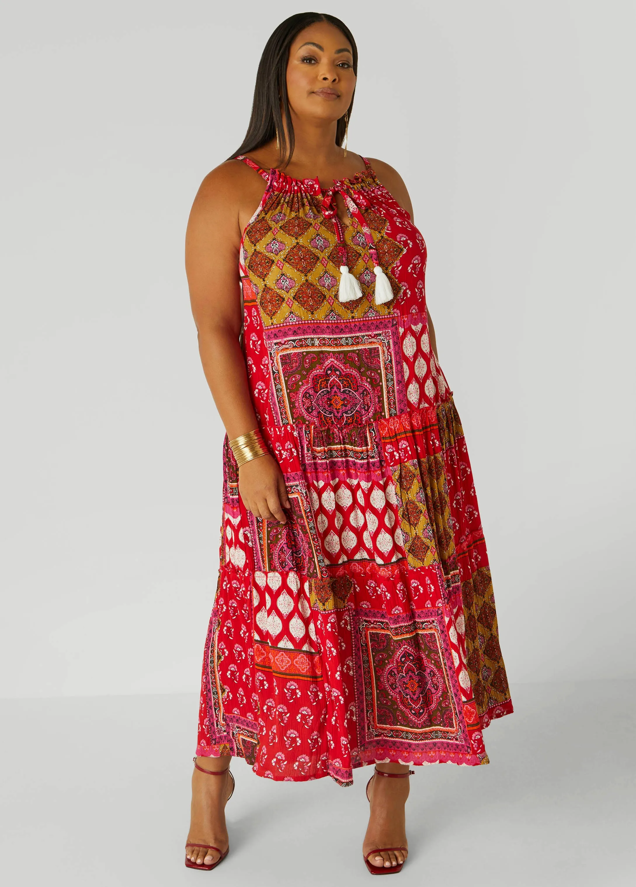 Cutout Scarf Print Maxi Dress sold by Ashley Stewart