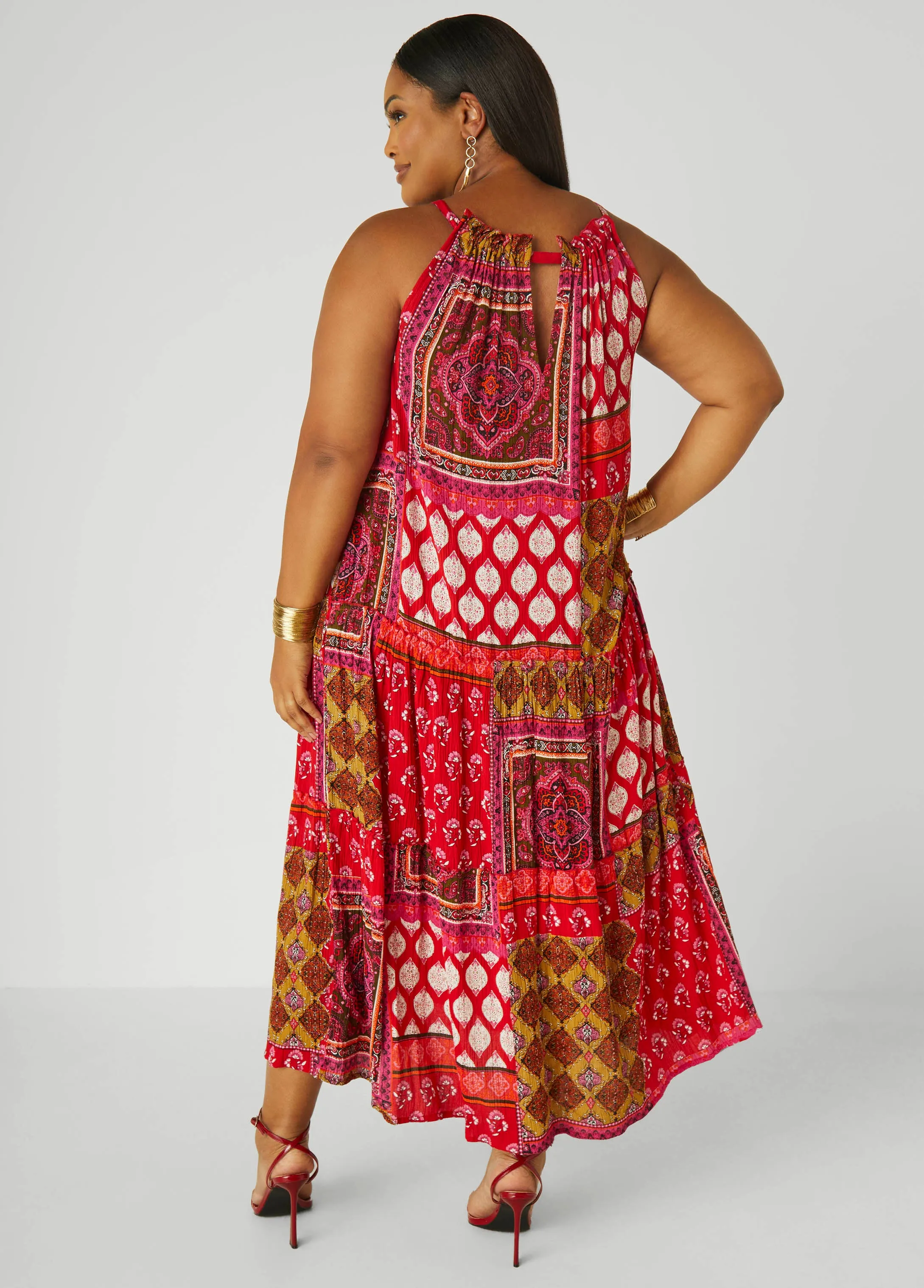 Cutout Scarf Print Maxi Dress sold by Ashley Stewart product image thumbnail 2