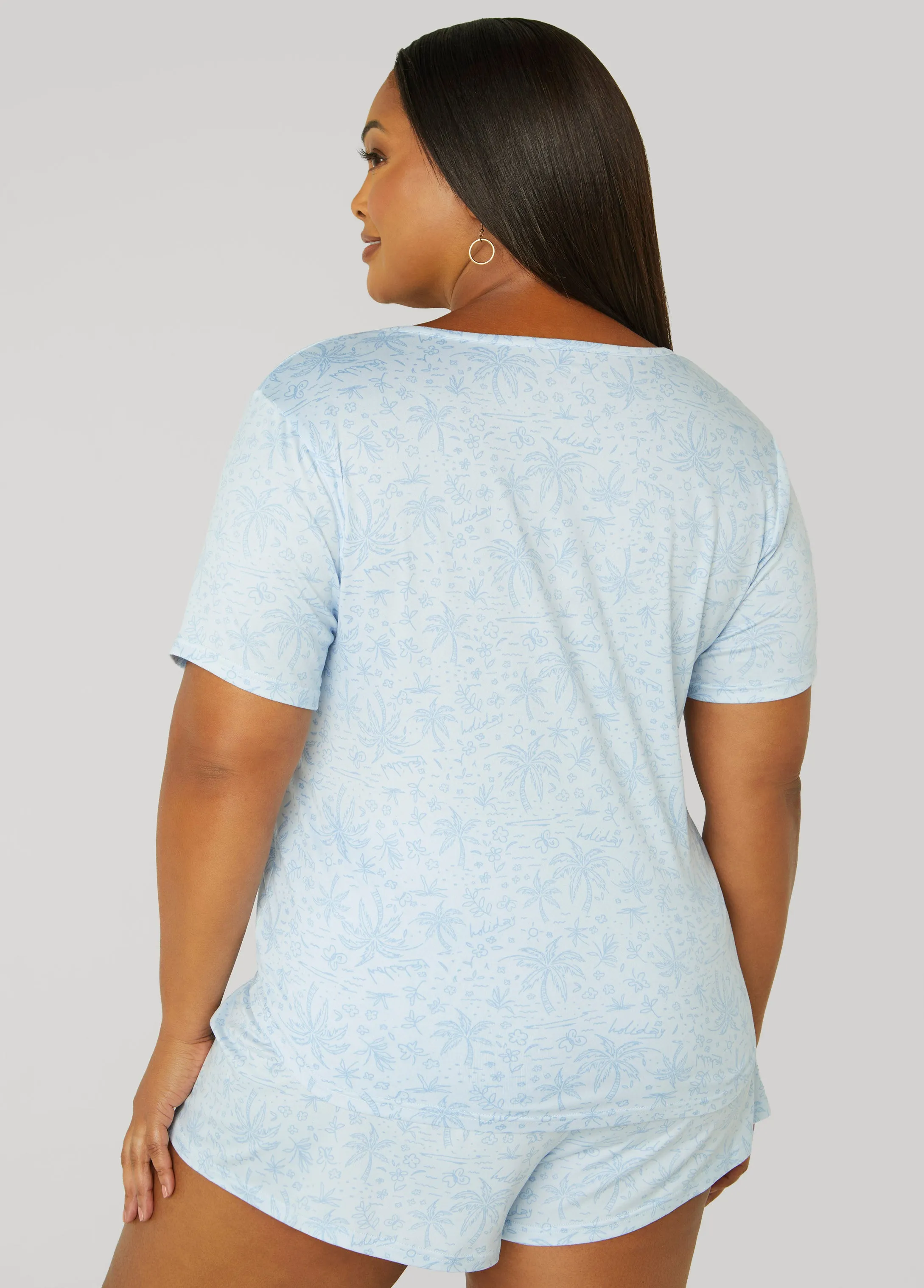 Cozy Couture Tropical PJs Set sold by Ashley Stewart product image thumbnail 2