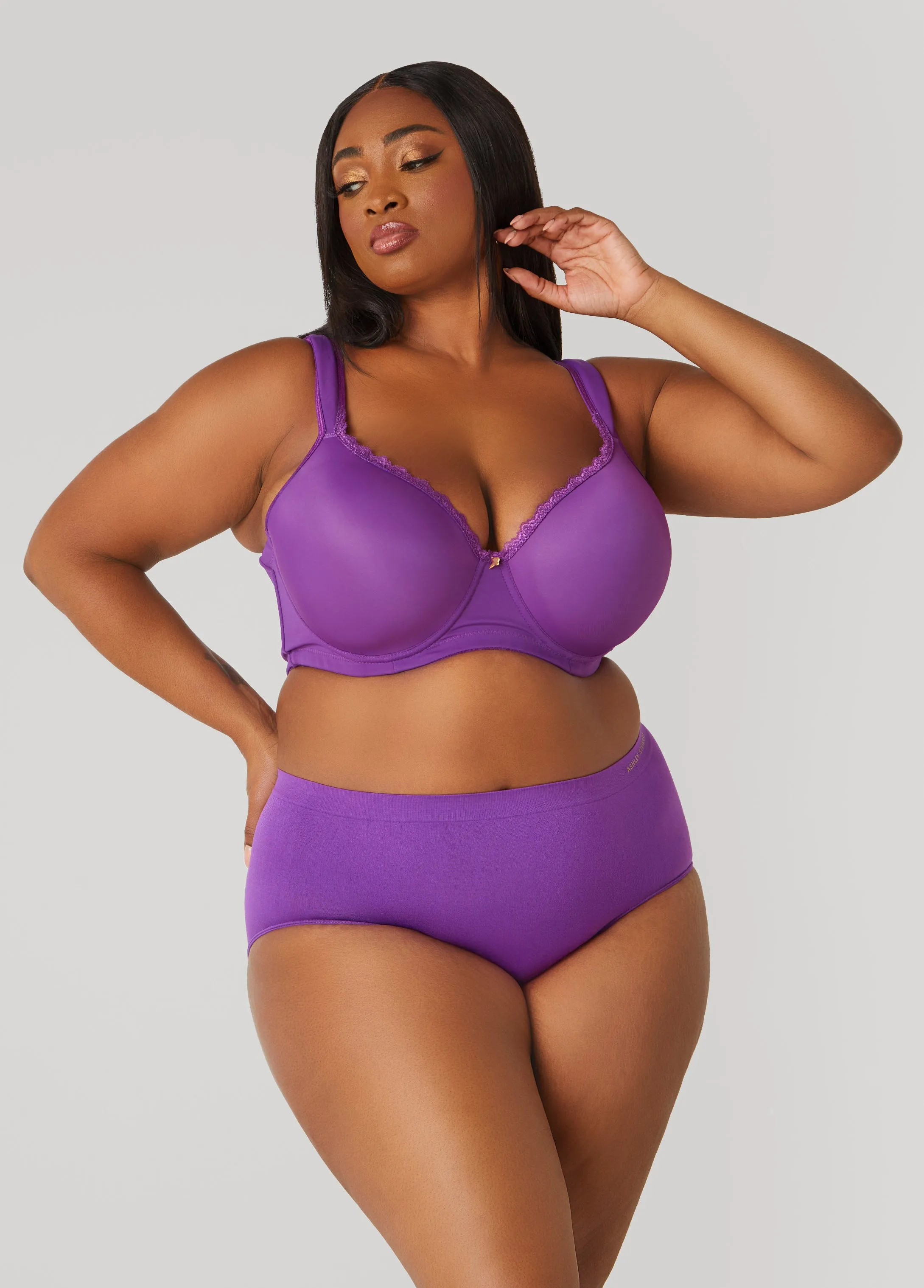 Full Coverage Lace Trimmed Butterfly Bra sold by Ashley Stewart product image thumbnail 3