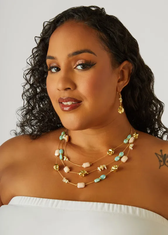 Layered Beaded Necklace Set sold by Ashley Stewart