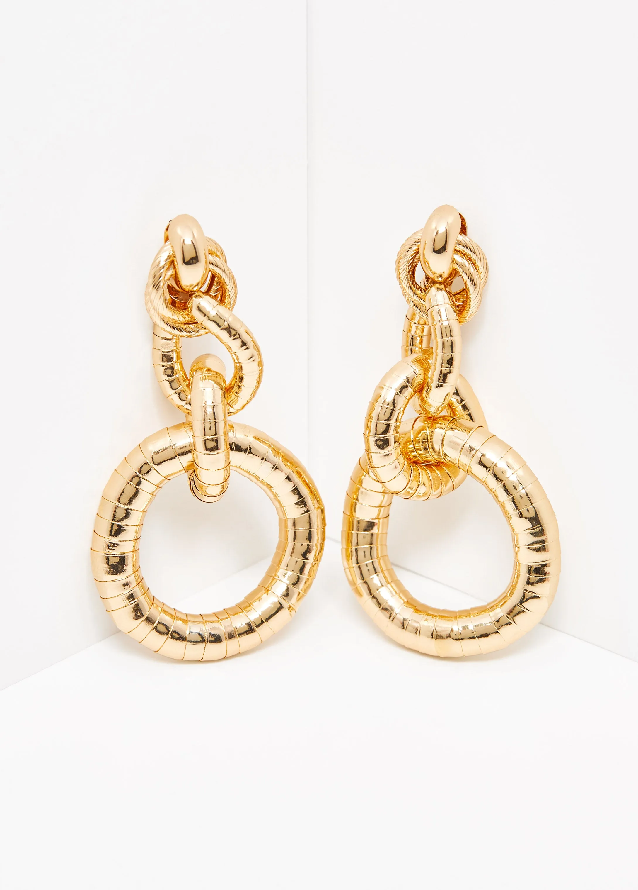 Textured Gold Tone Earrings sold by Ashley Stewart product image thumbnail 2