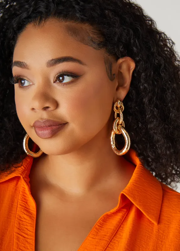 Textured Gold Tone Earrings sold by Ashley Stewart