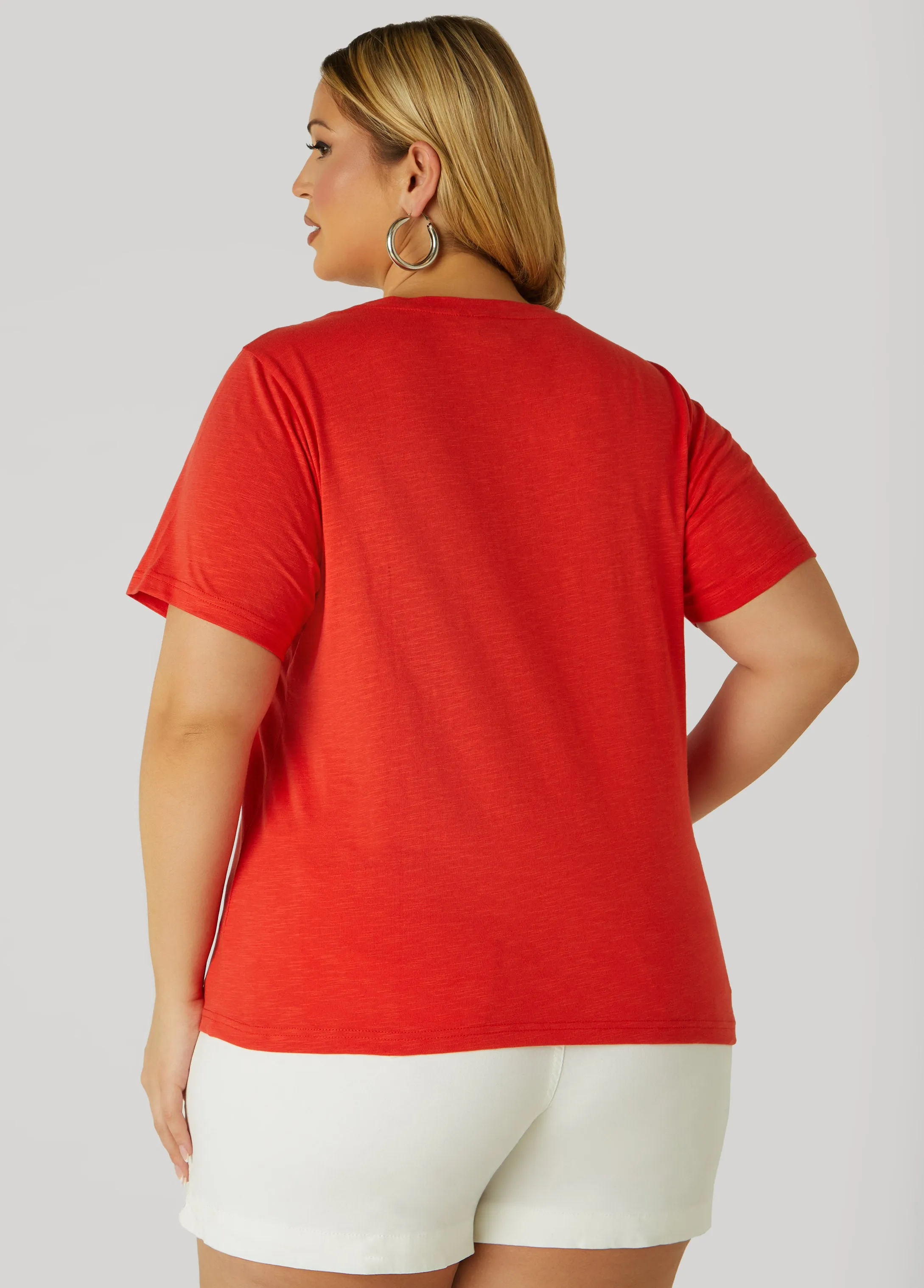 Sequin Leaf Applique Tee sold by Ashley Stewart product image thumbnail 2