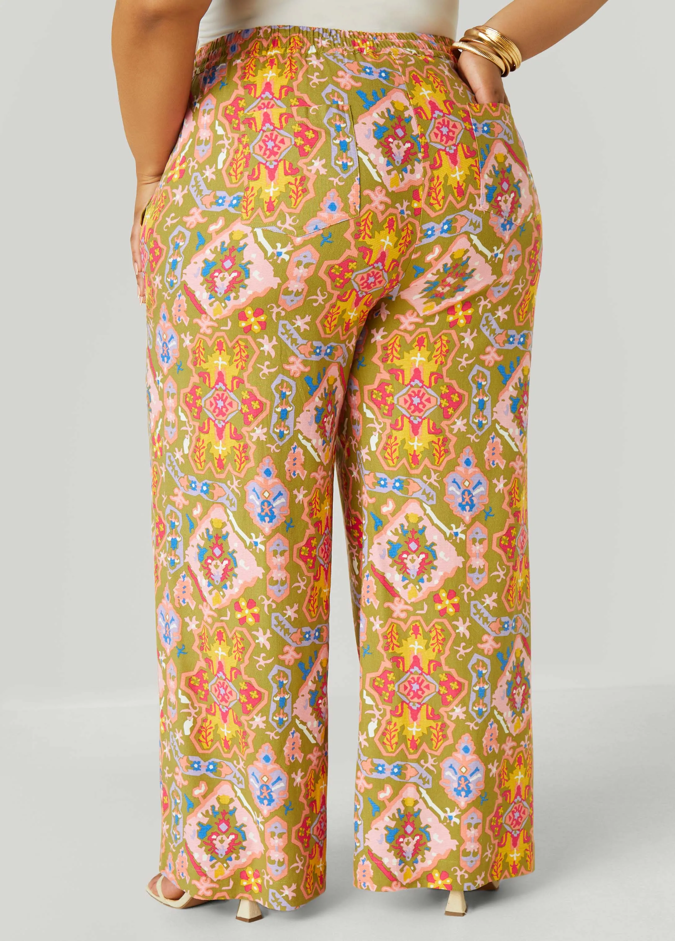 Abstract Print Wide Leg Pants sold by Ashley Stewart product image thumbnail 2