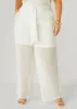Belted Chiffon Straight Leg Pants sold by Ashley Stewart