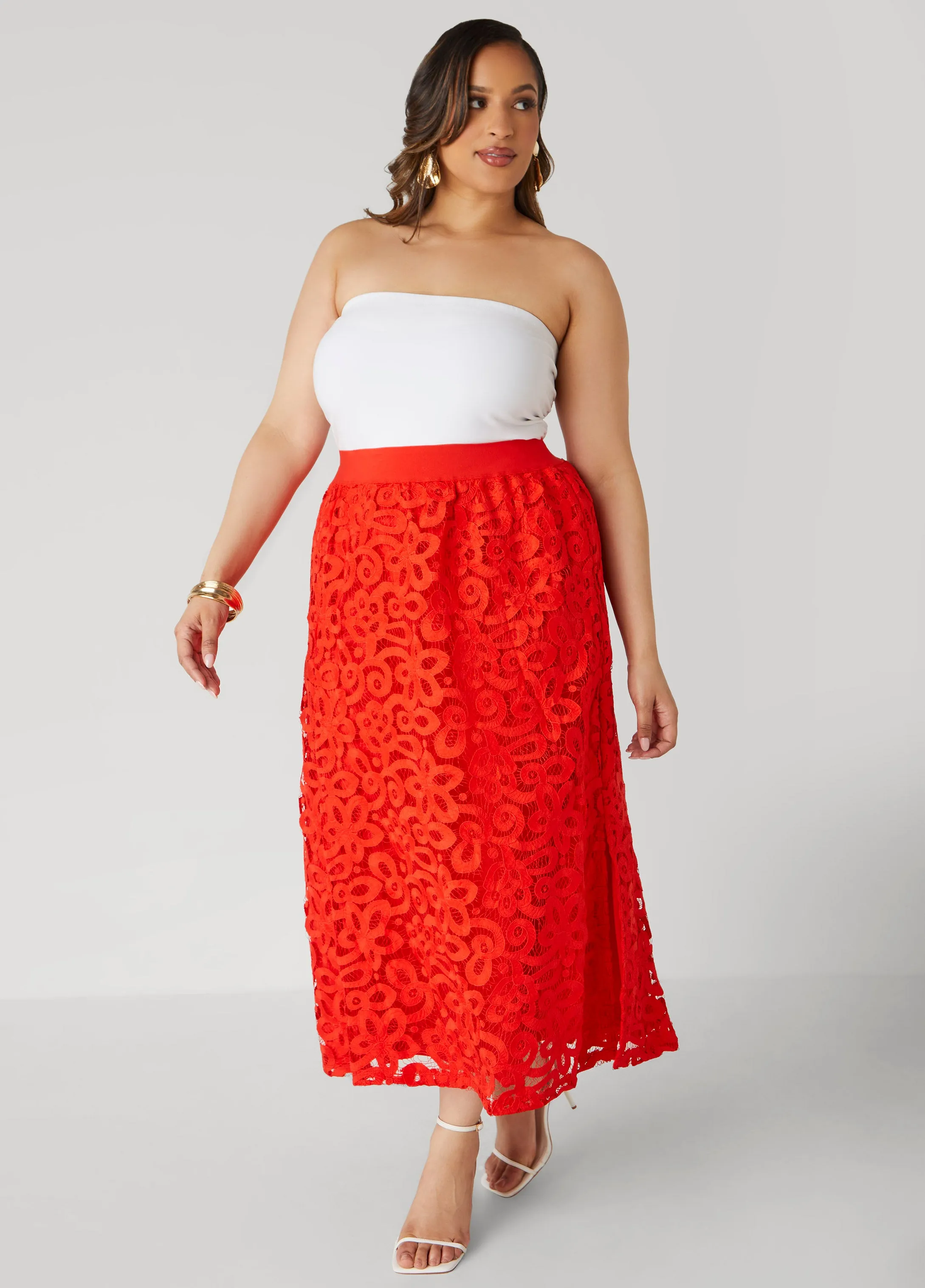 Corded Lace Maxi Skirt sold by Ashley Stewart product image thumbnail 4