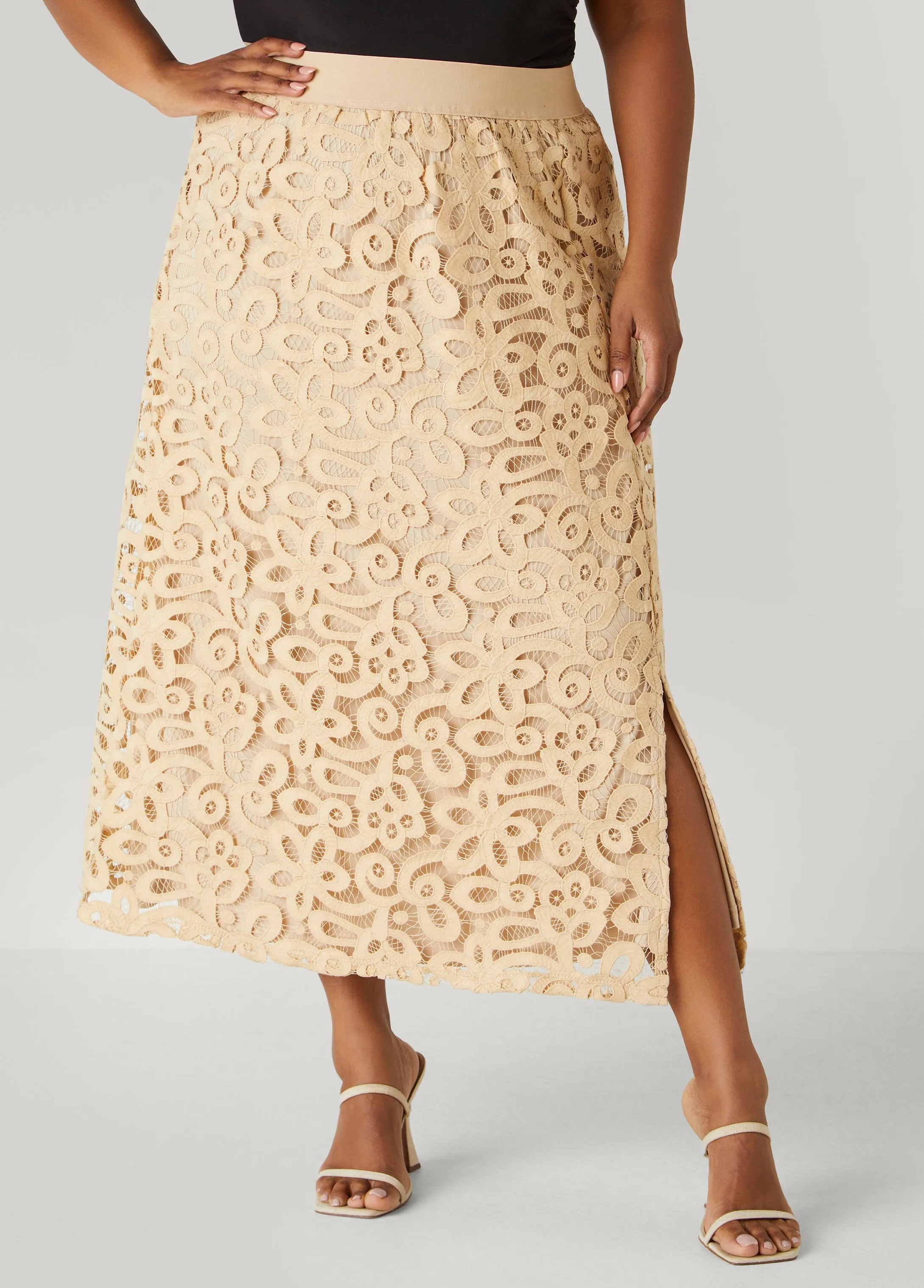 Corded Lace Maxi Skirt sold by Ashley Stewart product image thumbnail 3