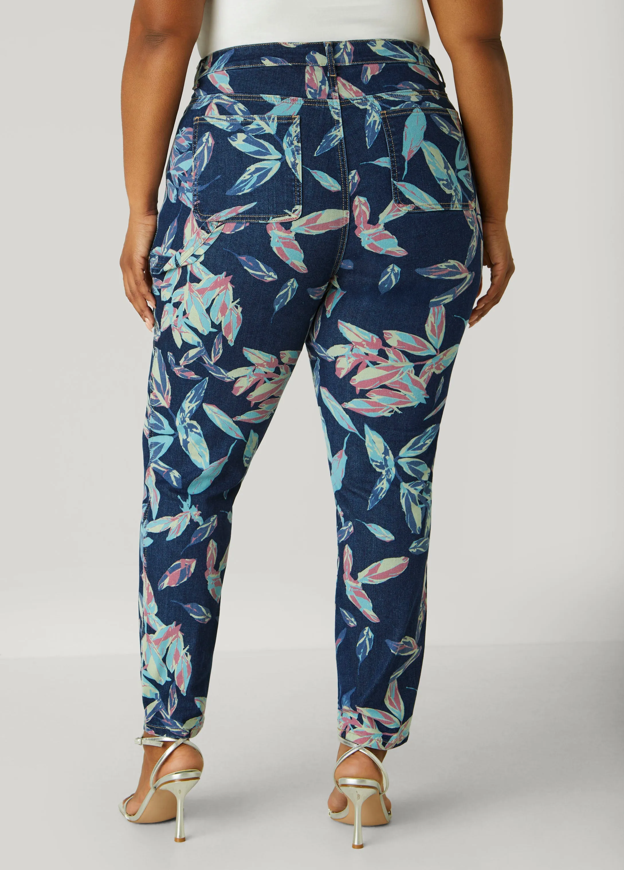 Leaf Print Skinny Jeans sold by Ashley Stewart product image thumbnail 2