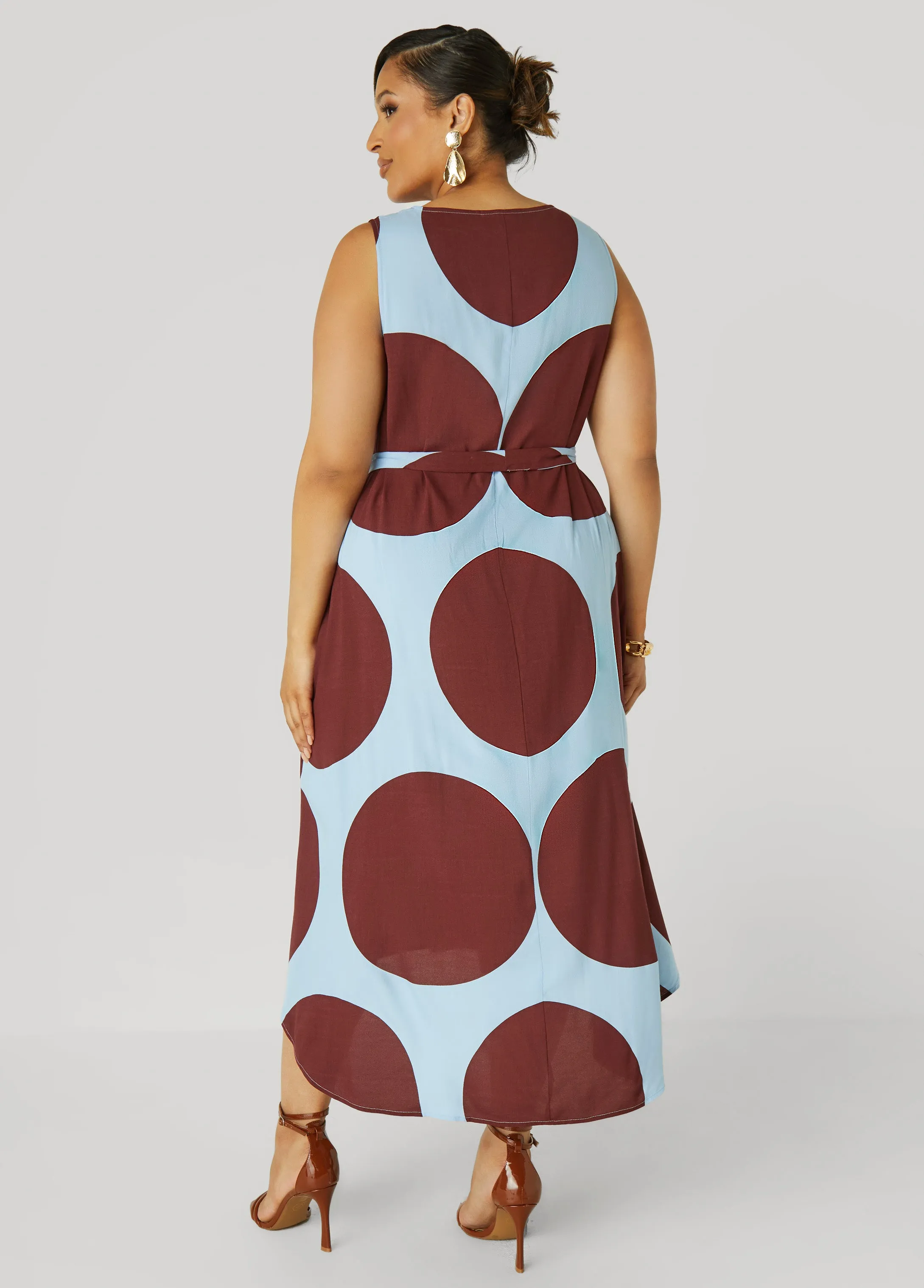 Belted Polka Dot Midi Dress sold by Ashley Stewart product image thumbnail 2