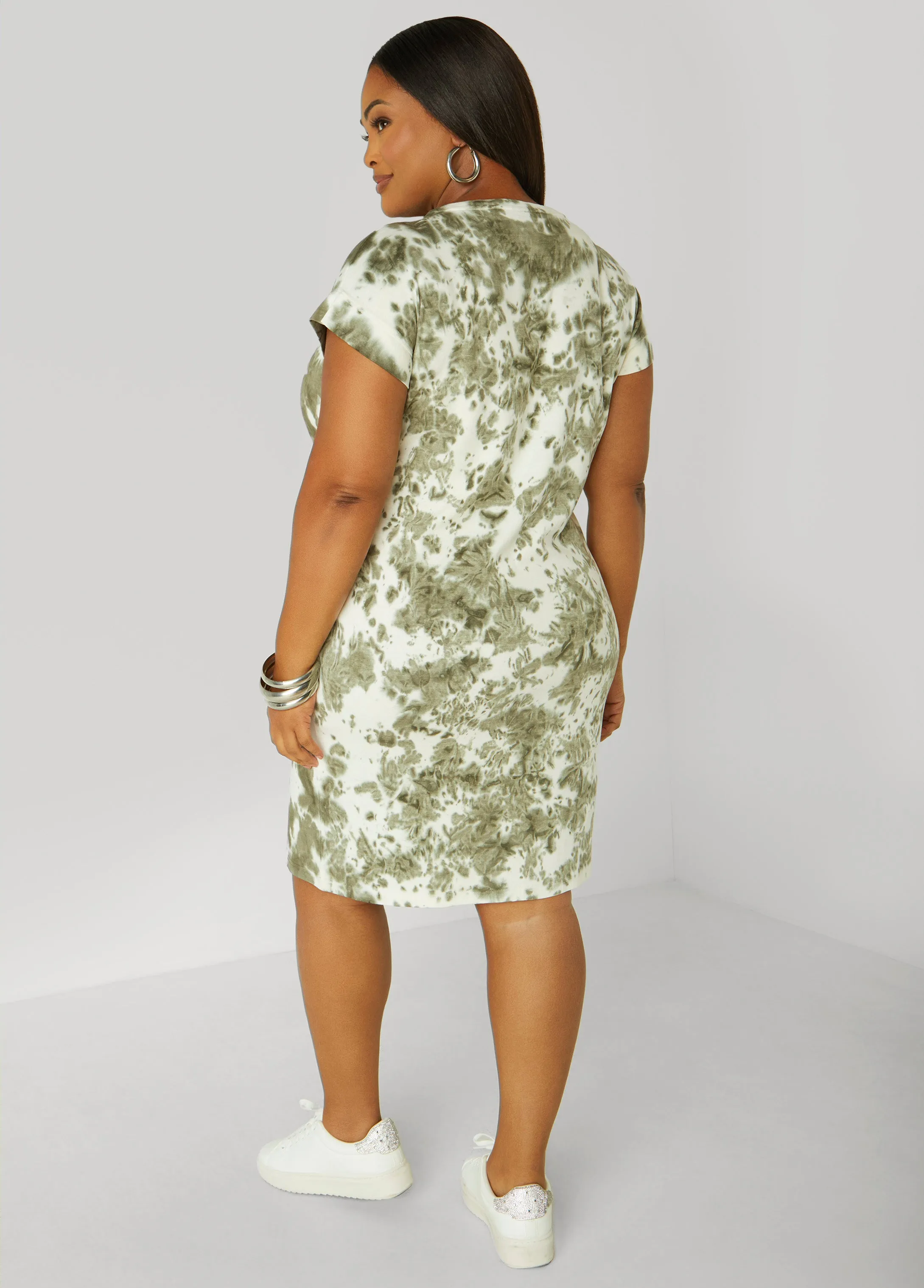 Tie Dyed Cotton T Shirt Dress sold by Ashley Stewart product image thumbnail 2