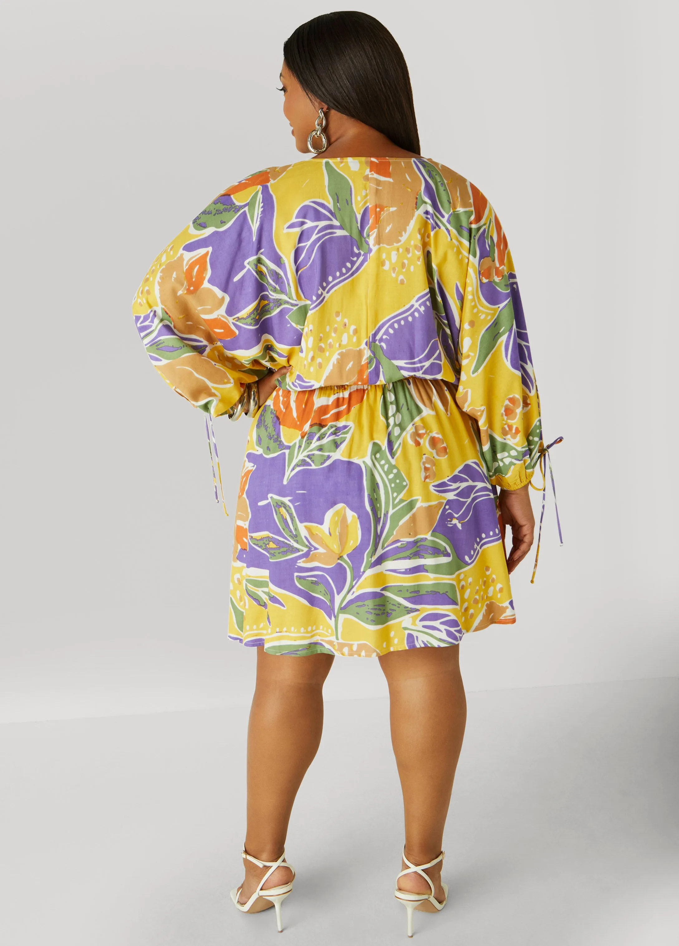Tropical Print A Line Dress sold by Ashley Stewart product image thumbnail 2