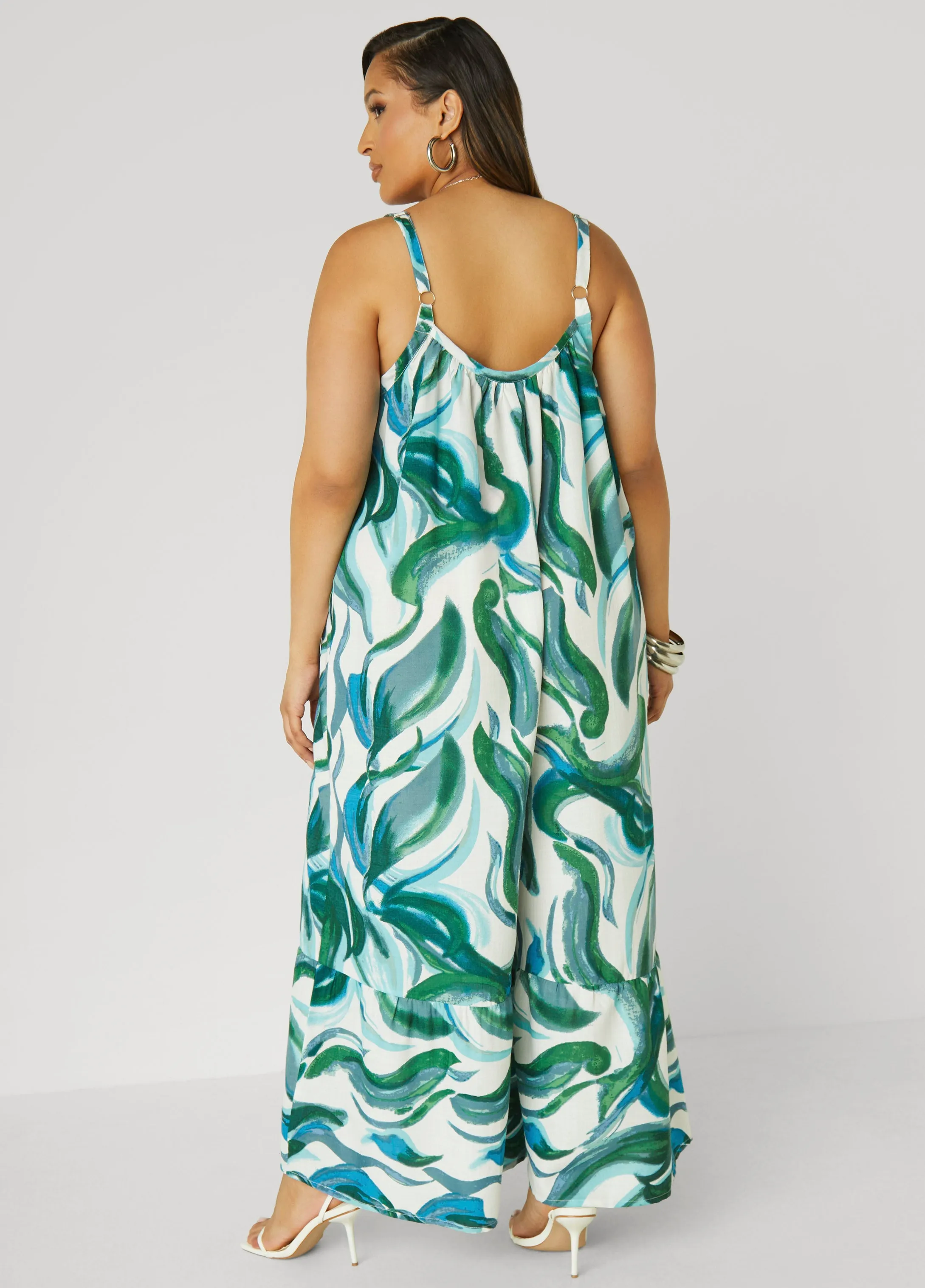 Swirl Print Wide Leg Jumpsuit sold by Ashley Stewart product image thumbnail 2