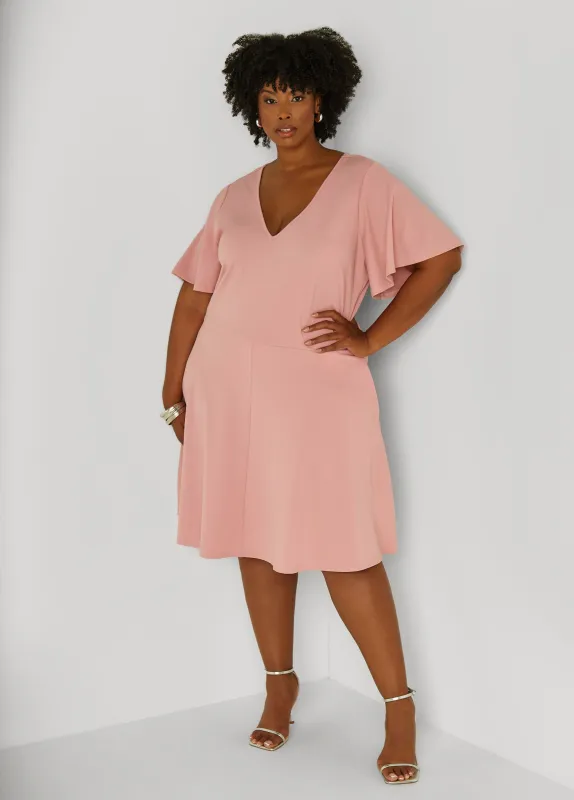 Flutter Sleeve A Line Dress sold by Ashley Stewart