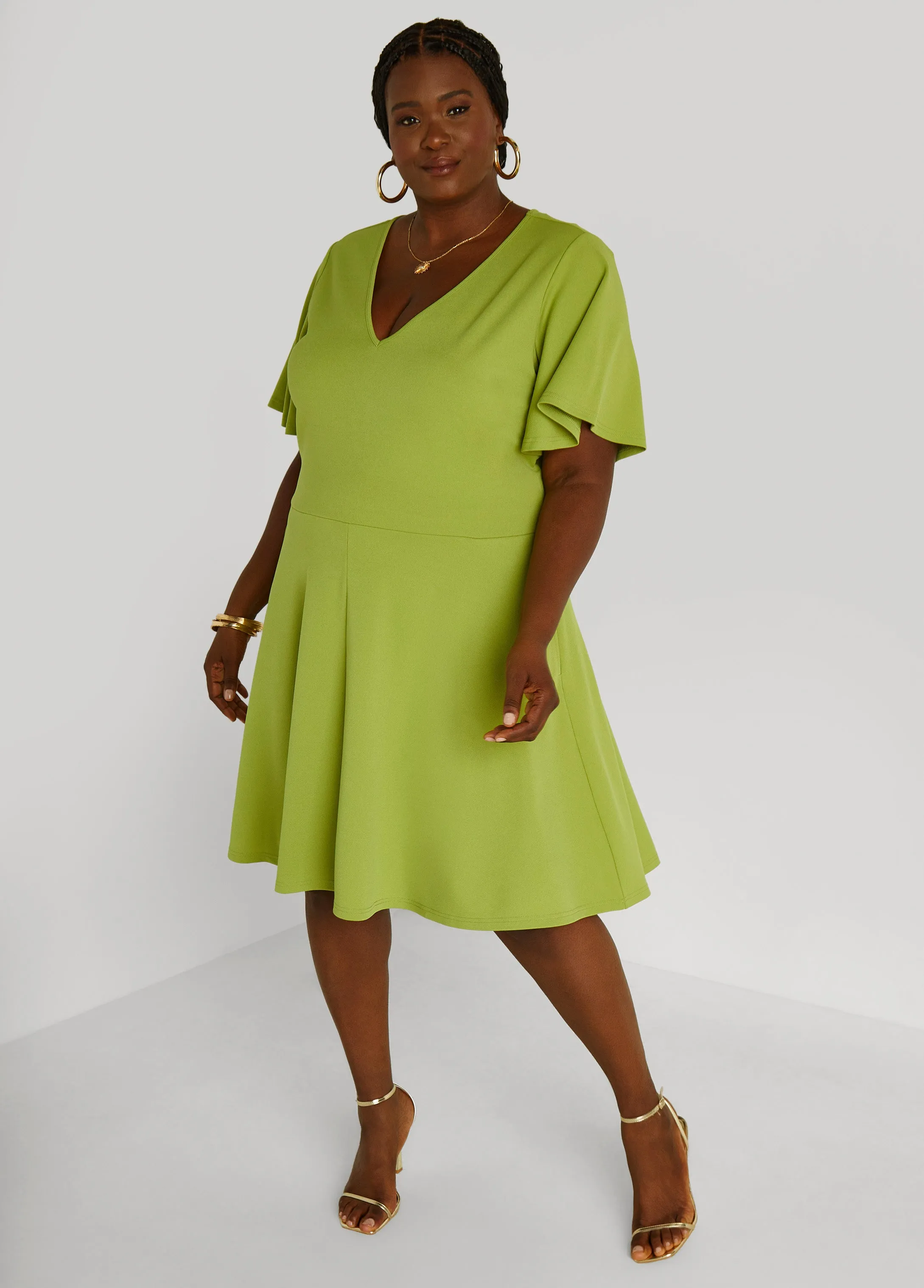 Flutter Sleeved A Line Dress sold by Ashley Stewart product image thumbnail 3