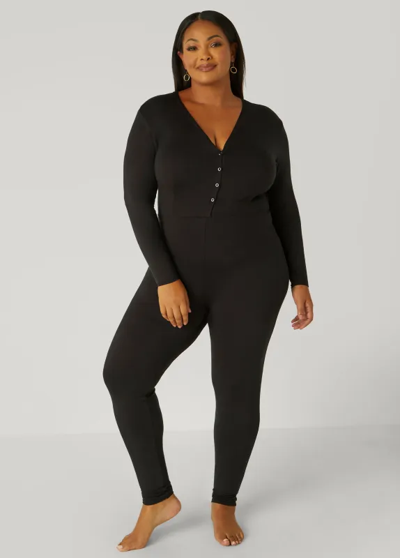 Jersey Pajama Jumpsuit sold by Ashley Stewart