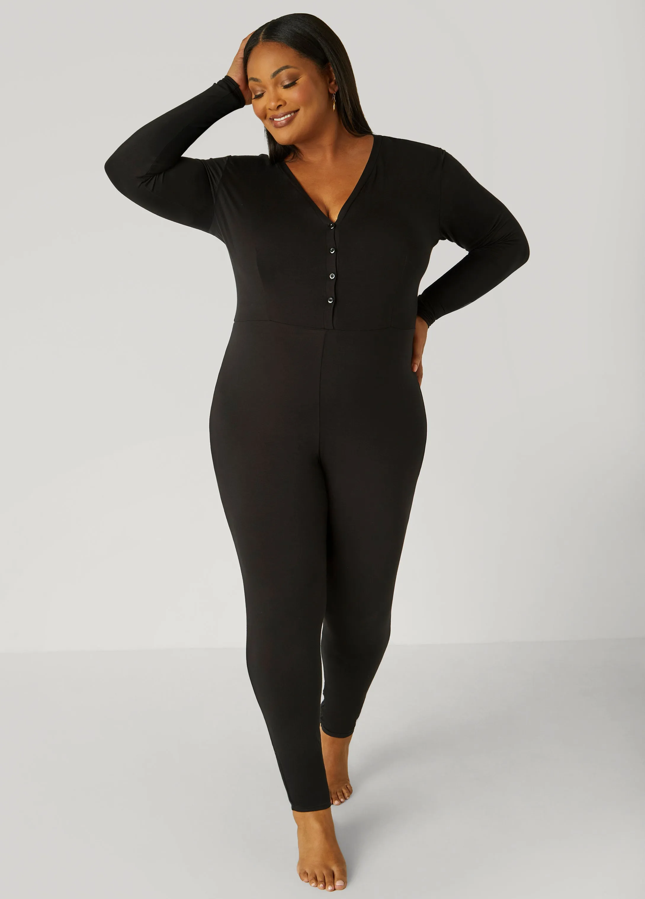 Jersey Pajama Jumpsuit sold by Ashley Stewart product image thumbnail 3