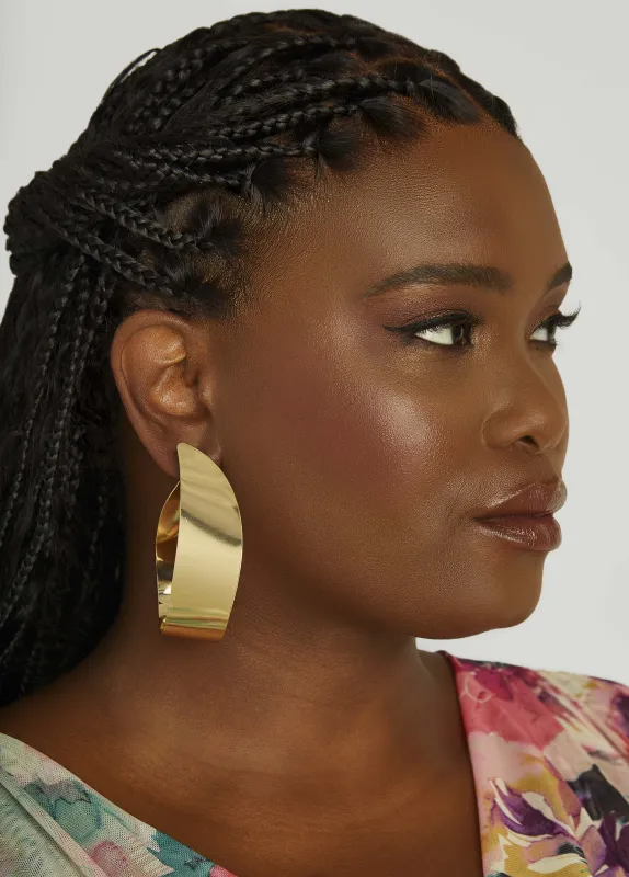 Twisted Hoop Earrings sold by Ashley Stewart