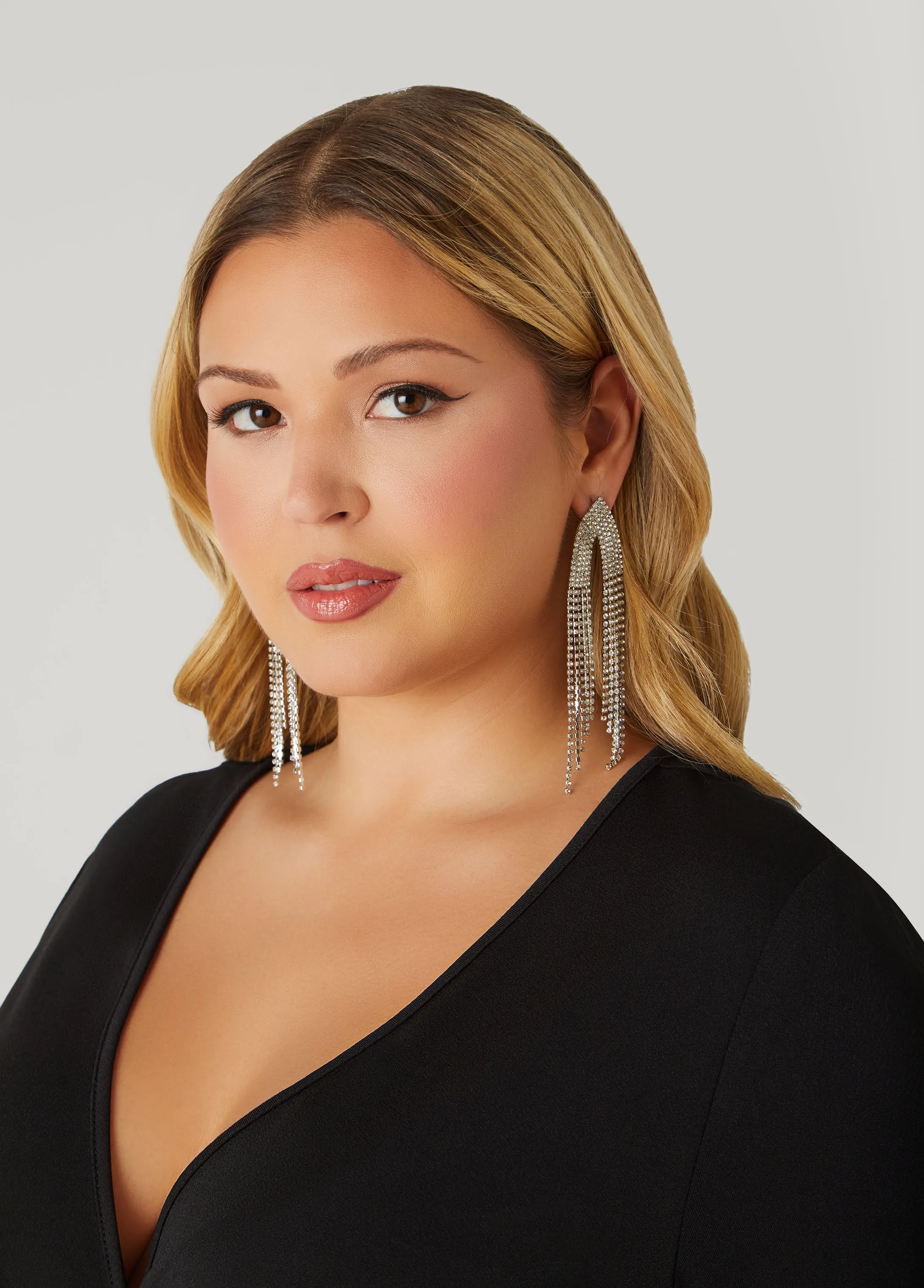 Statement Rhinestone Earrings sold by Ashley Stewart