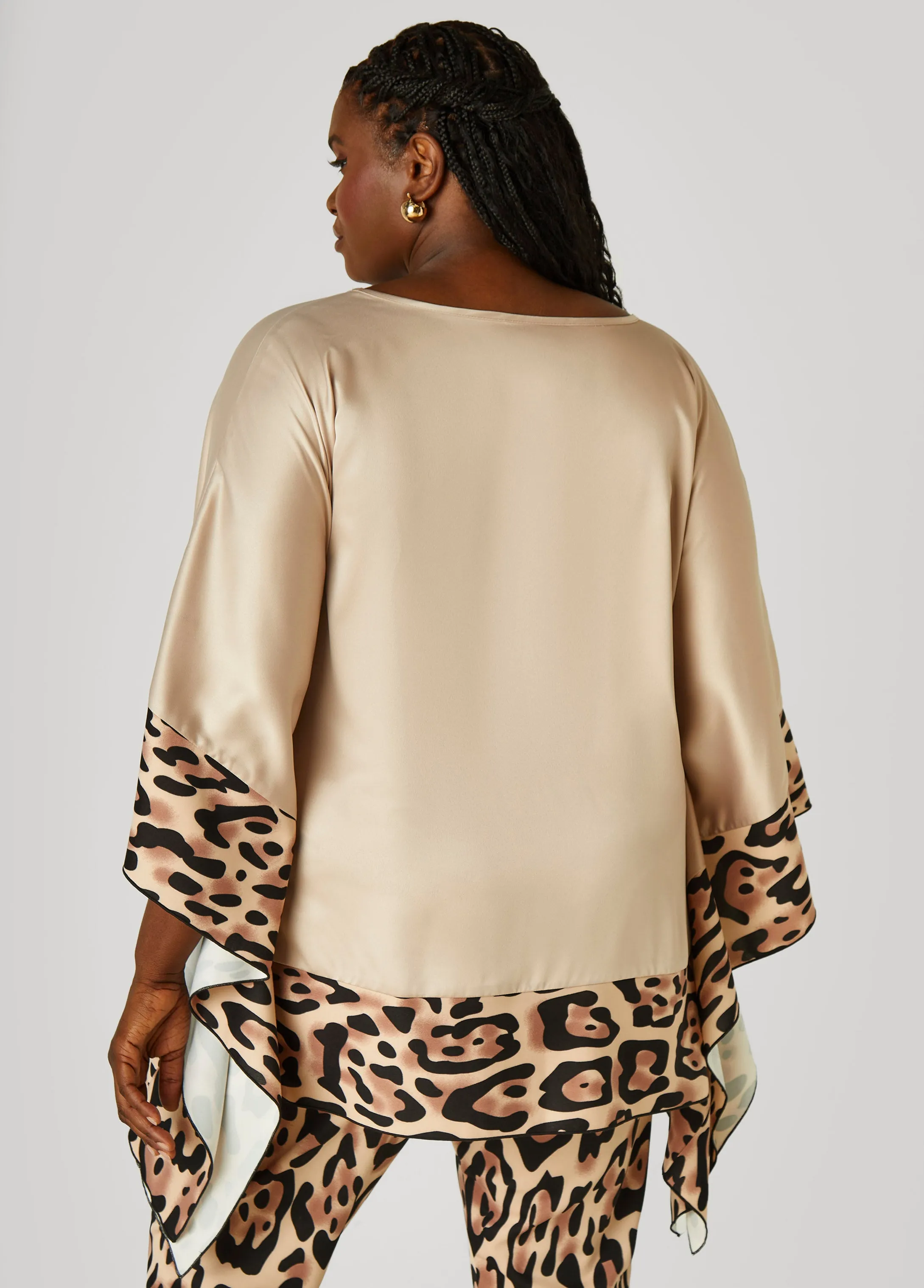 Animal Print Paneled Satin Tunic sold by Ashley Stewart product image thumbnail 2