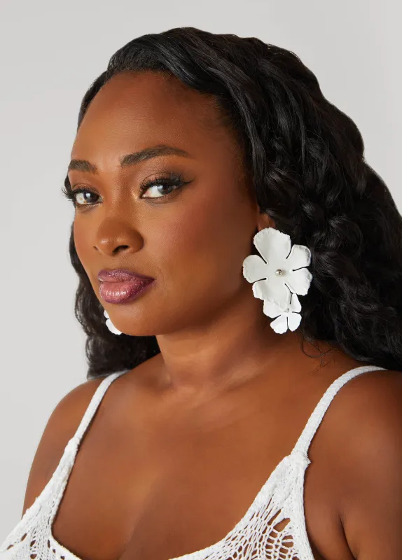 Painted Flower Earrings sold by Ashley Stewart