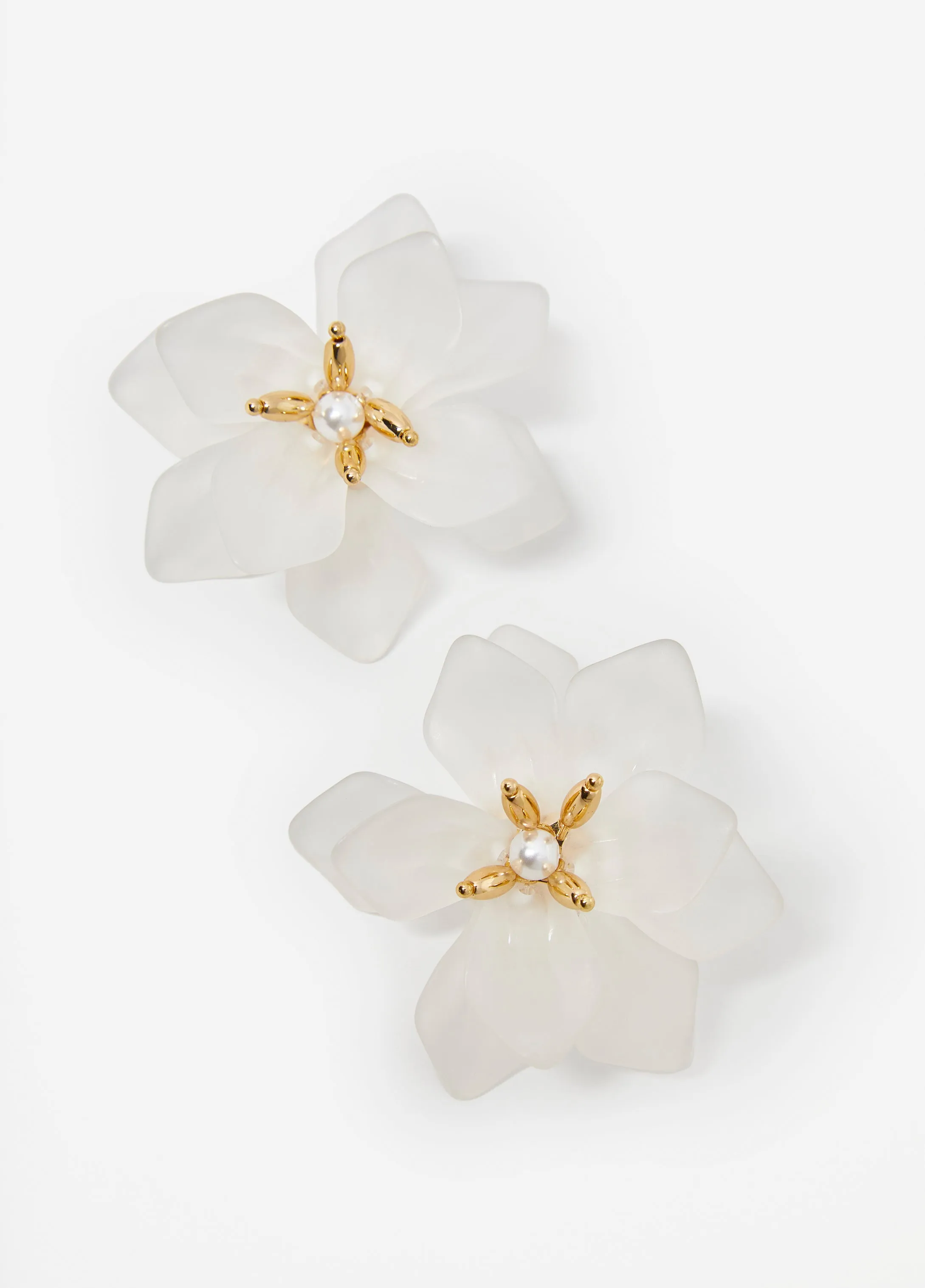 Flower And Faux Pearl Earrings sold by Ashley Stewart