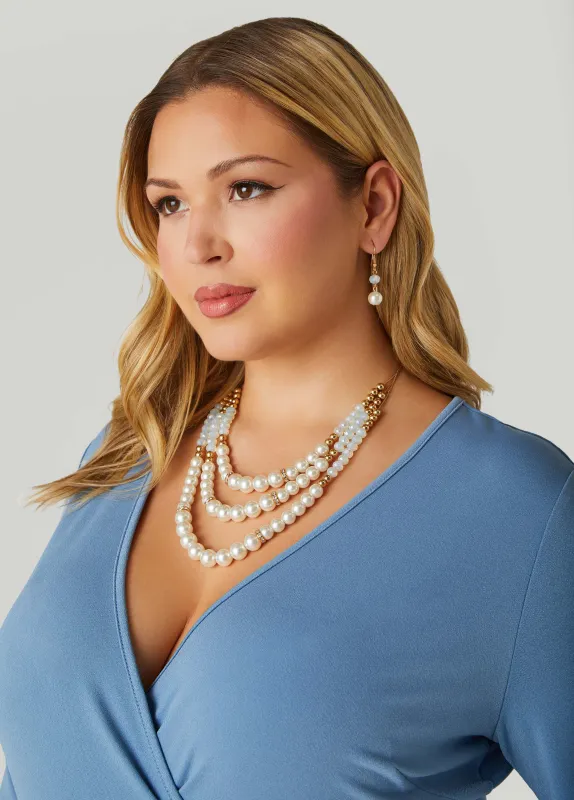 Iridescent Bead Necklace Set sold by Ashley Stewart
