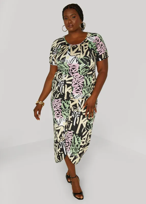 Graffiti Print T Shirt Dress sold by Ashley Stewart