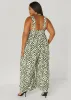 Leaf Print Wide Leg Jumpsuit sold by Ashley Stewart