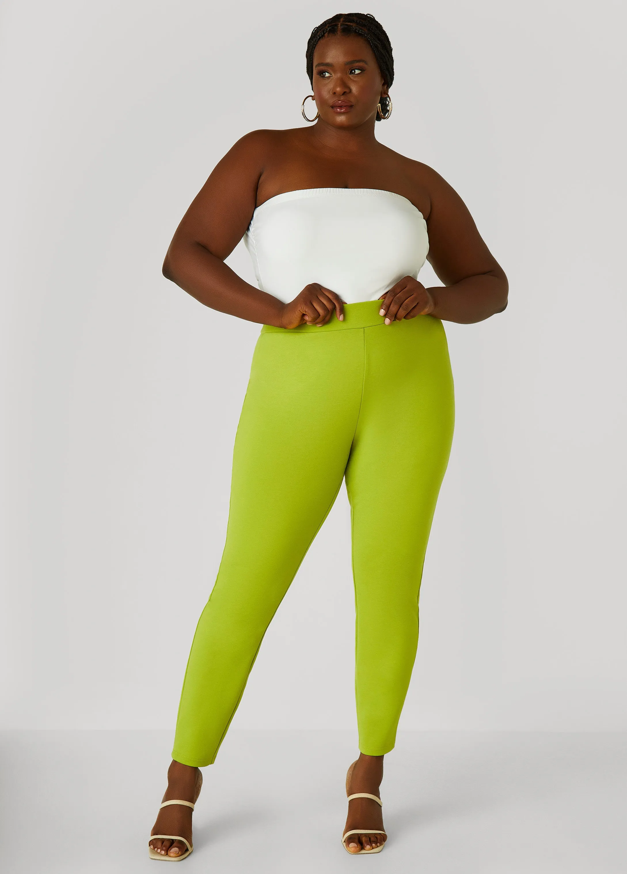 Ponte High Waist Pull On Leggings sold by Ashley Stewart product image thumbnail 3
