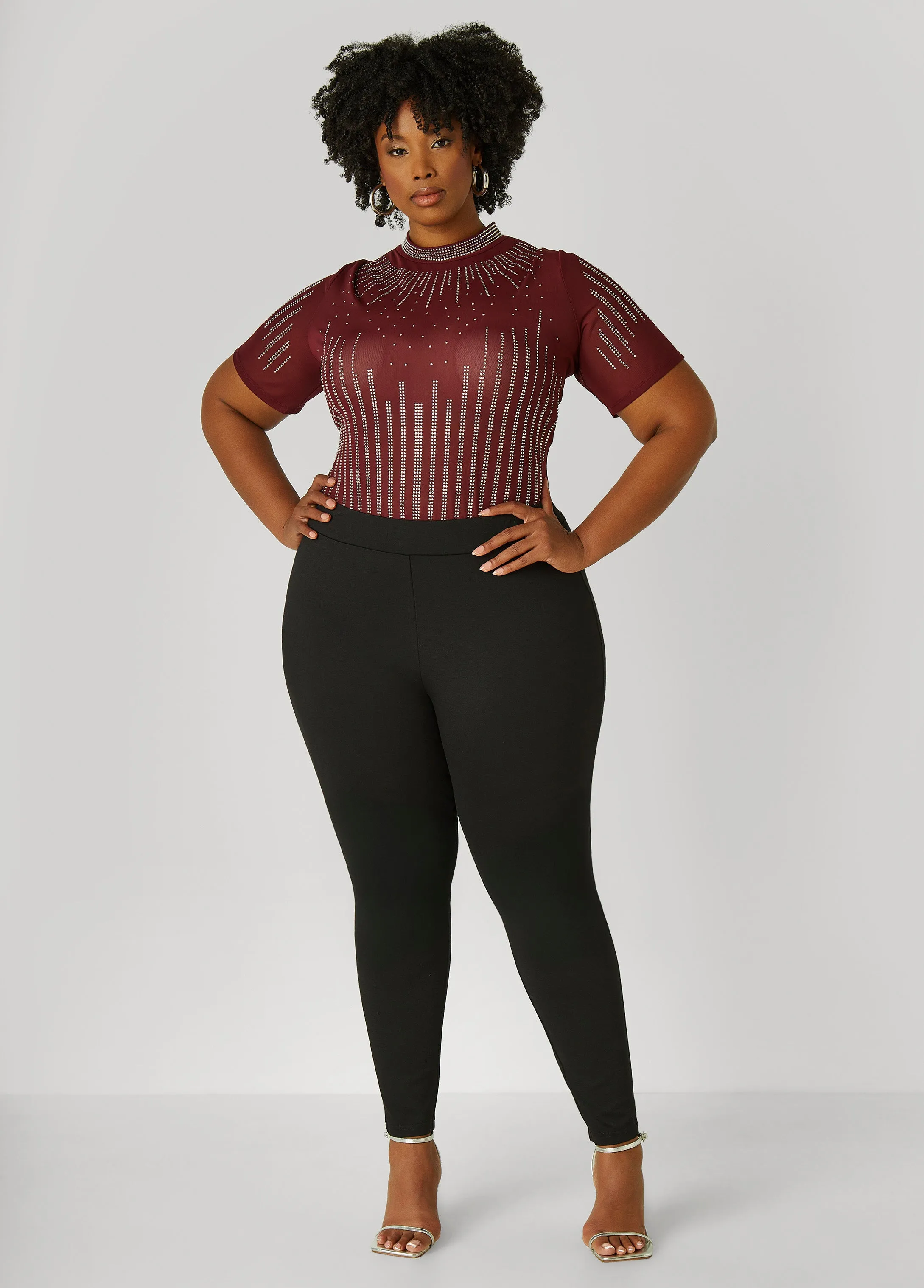 Ponte High Rise Pull On Leggings sold by Ashley Stewart product image thumbnail 3