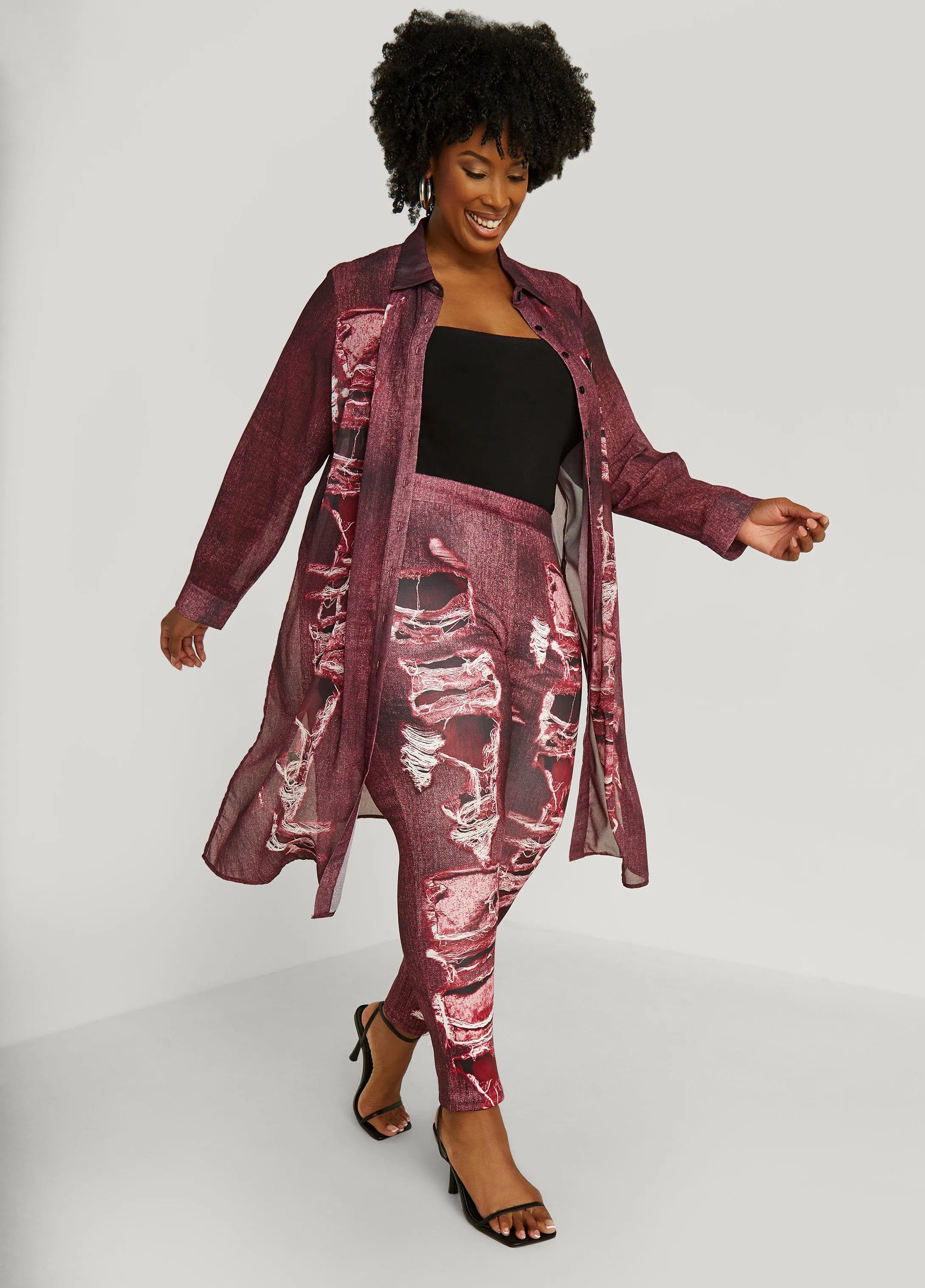 Denim Print Leggings sold by Ashley Stewart