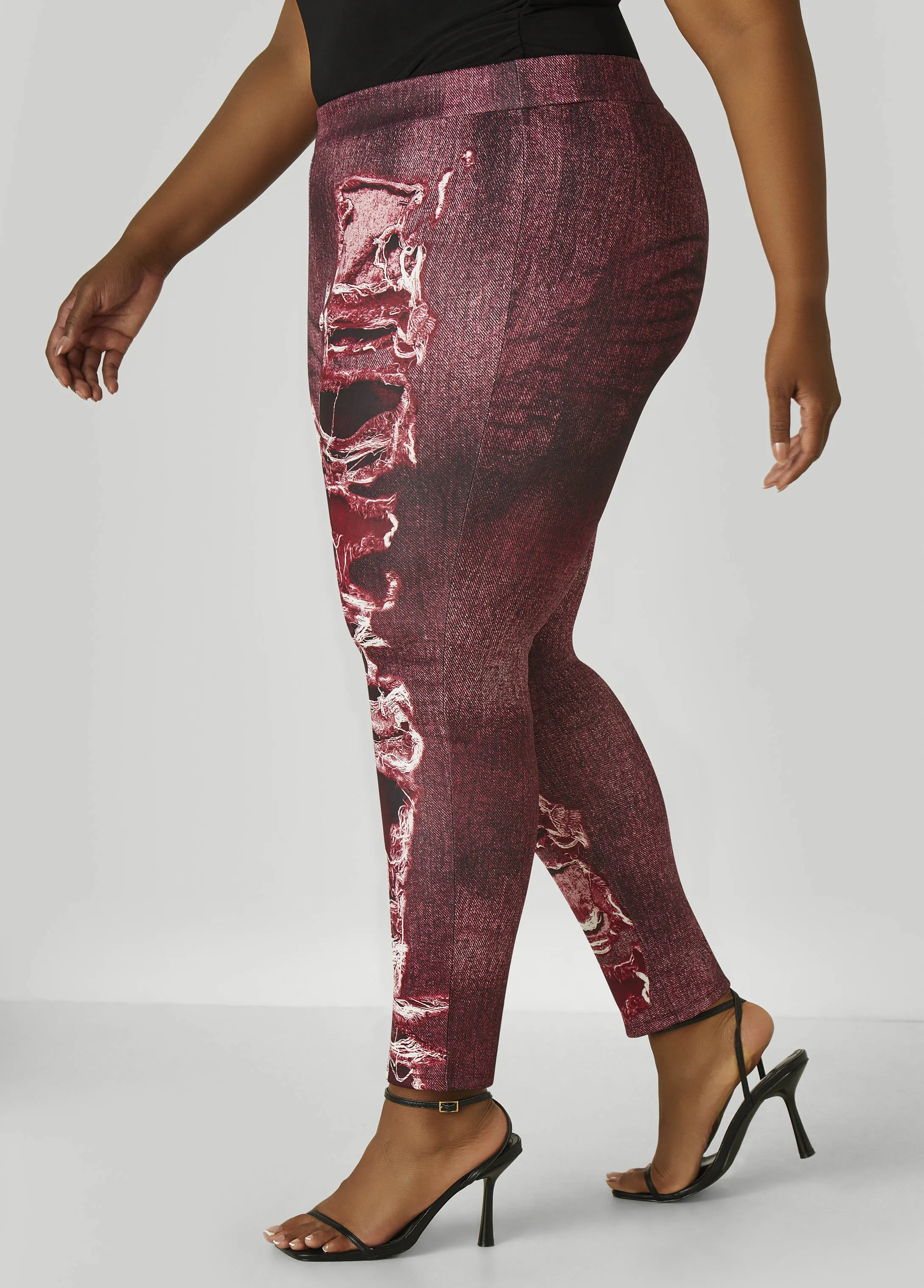 Denim Print Leggings sold by Ashley Stewart product image thumbnail 3