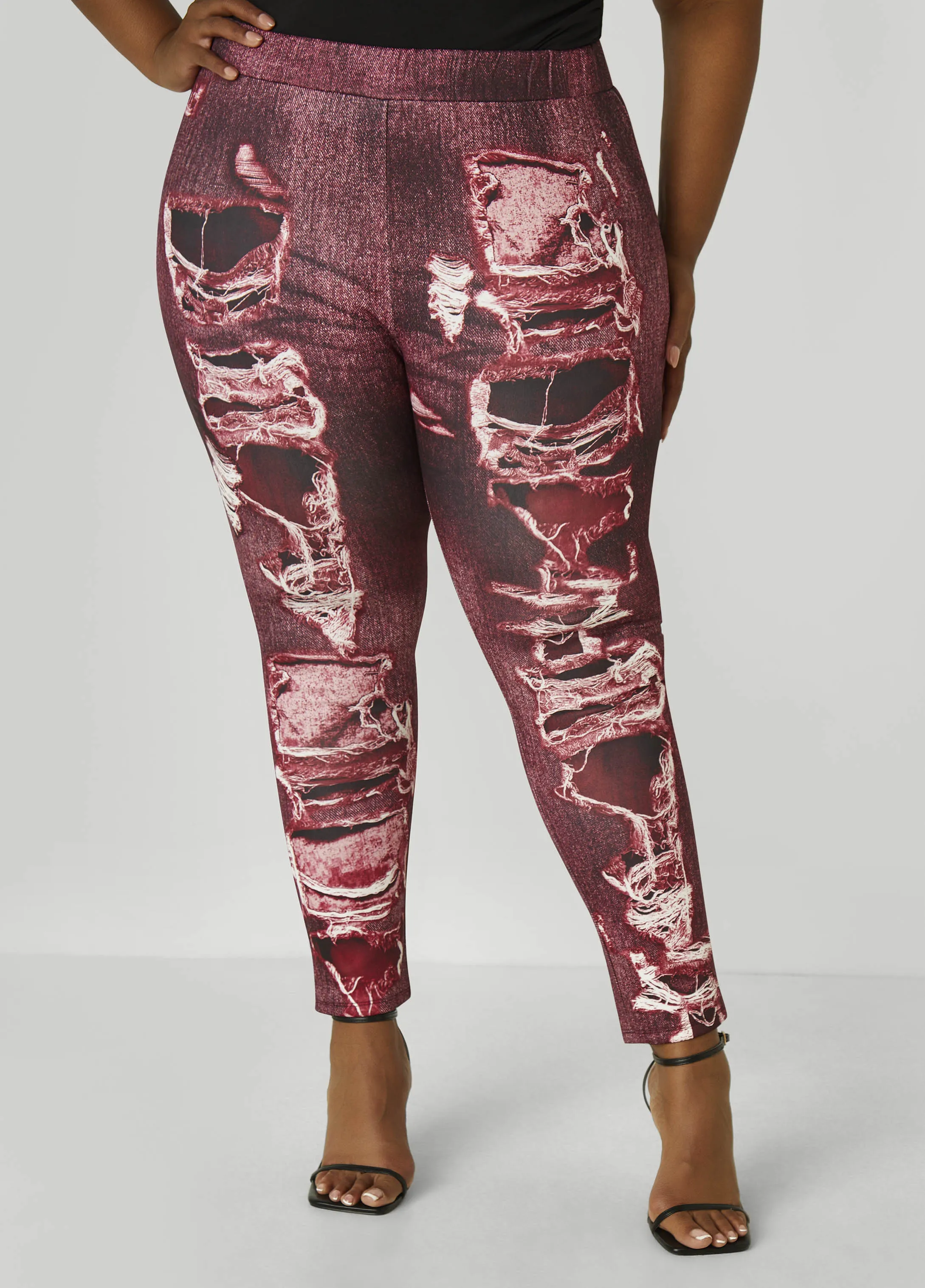 Denim Print Leggings sold by Ashley Stewart product image thumbnail 4