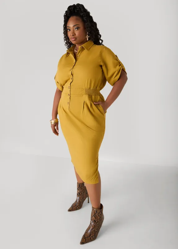 Cuffed Denim Dress sold by Ashley Stewart