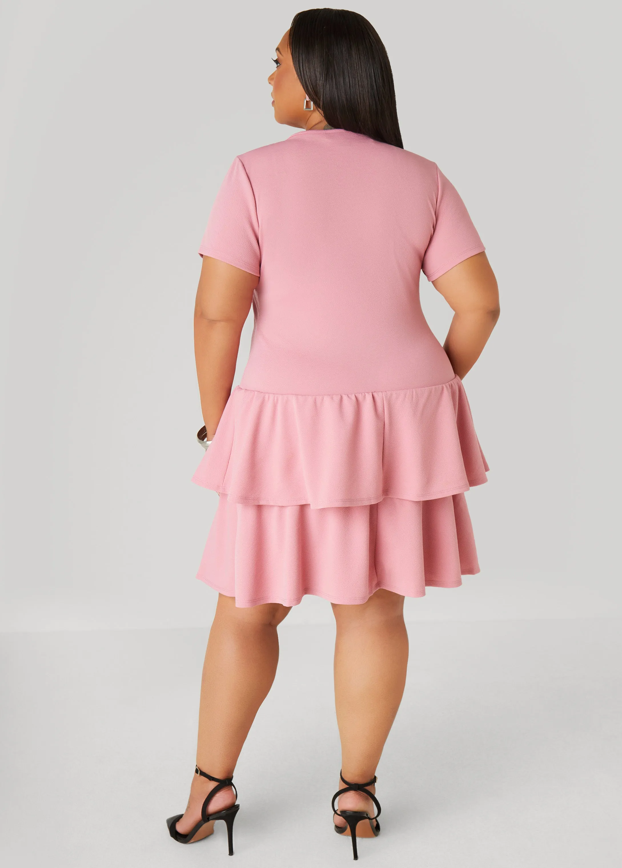 Textured Tiered Dress sold by Ashley Stewart product image thumbnail 4