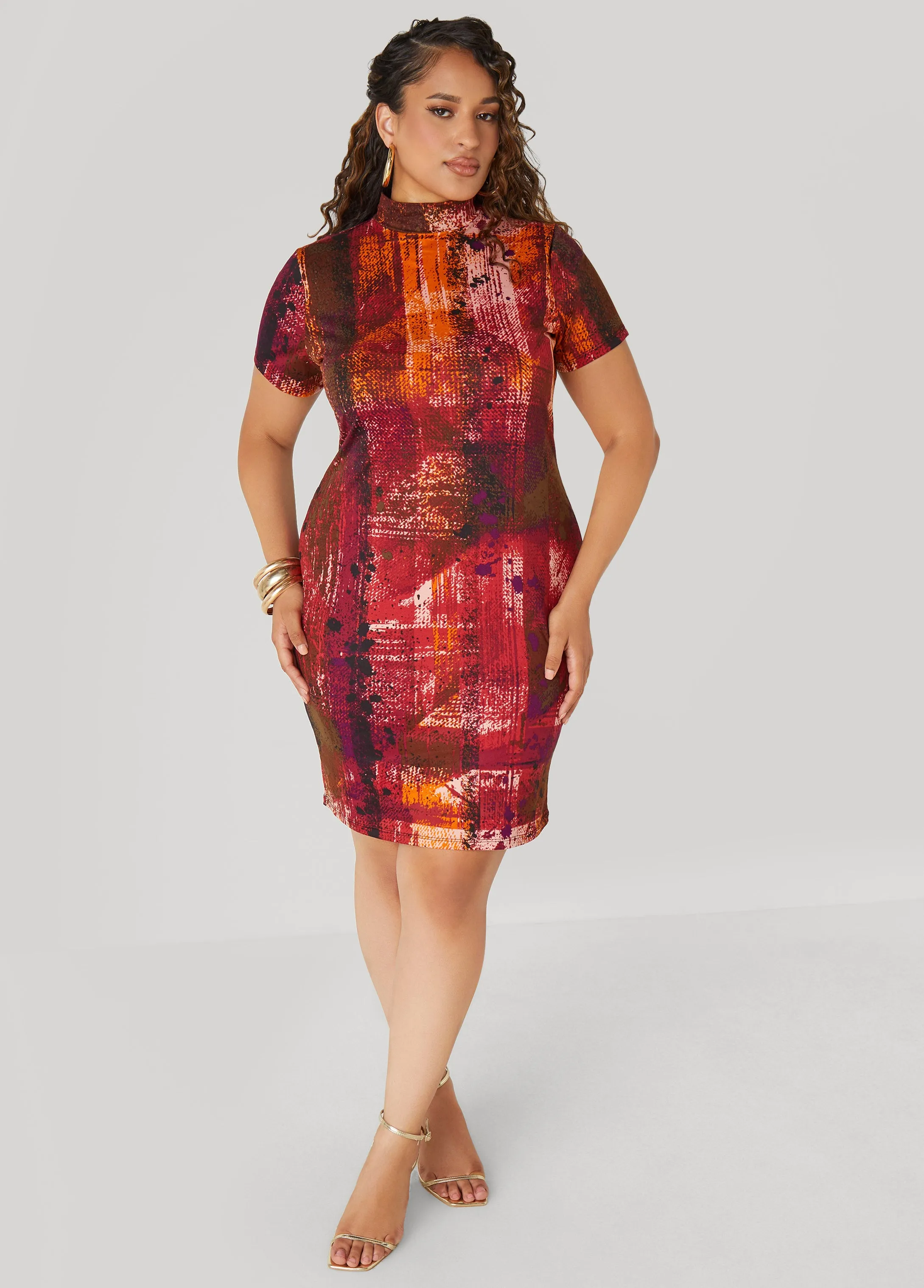 Printed Bodycon Dress sold by Ashley Stewart product image thumbnail 5